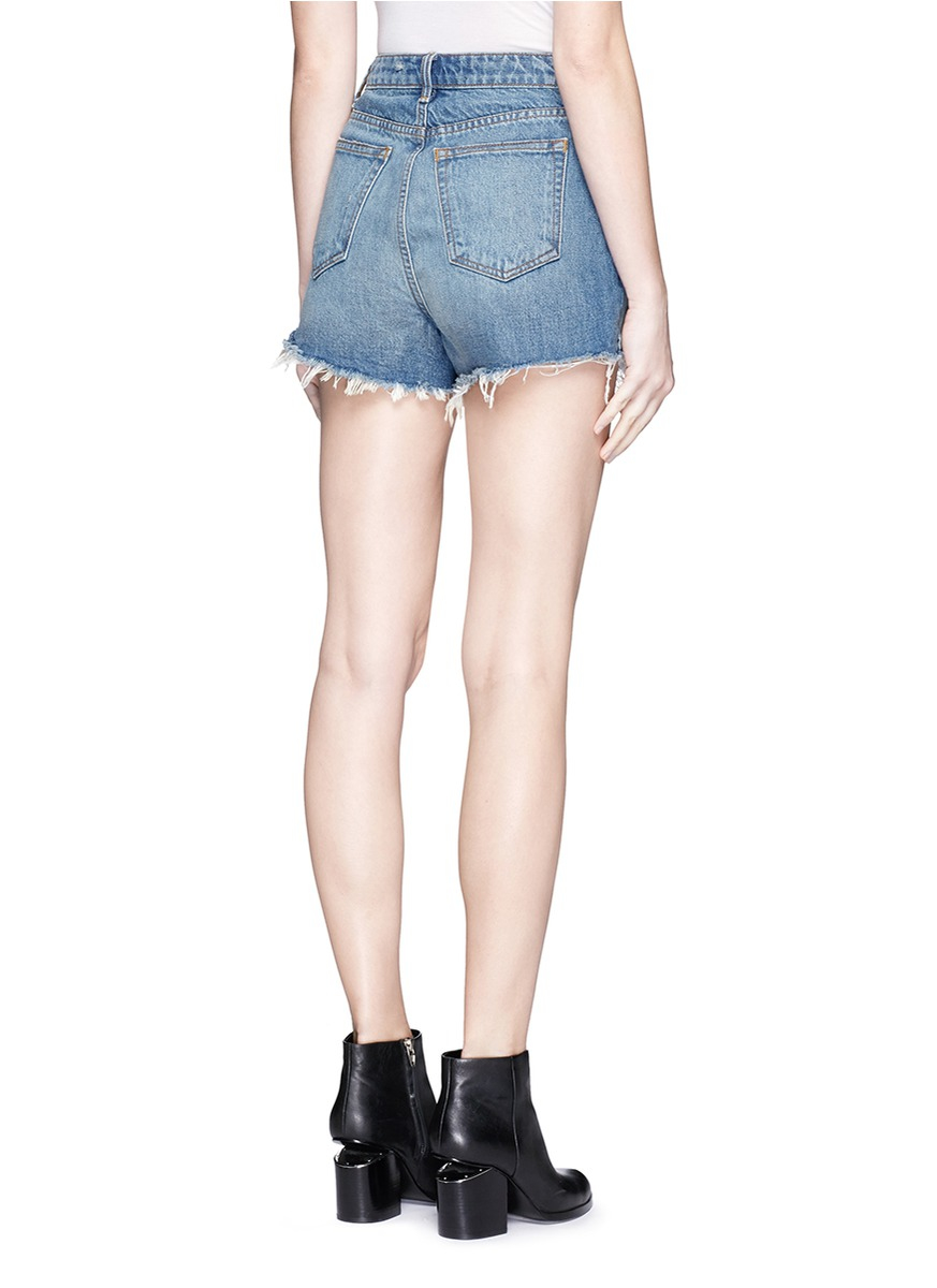 alexander wang bite frayed denim shorts