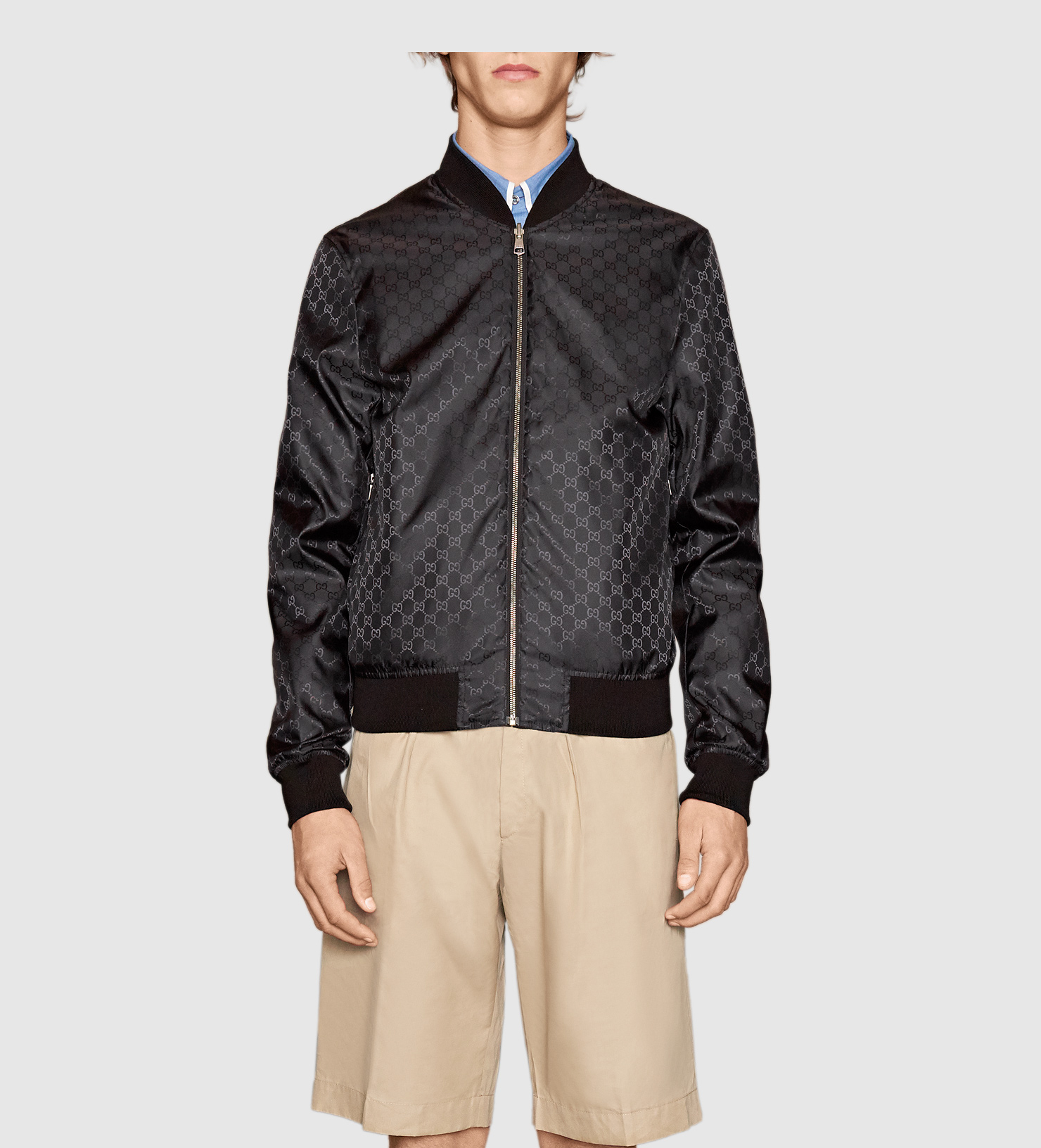 reversible gg nylon bomber jacket