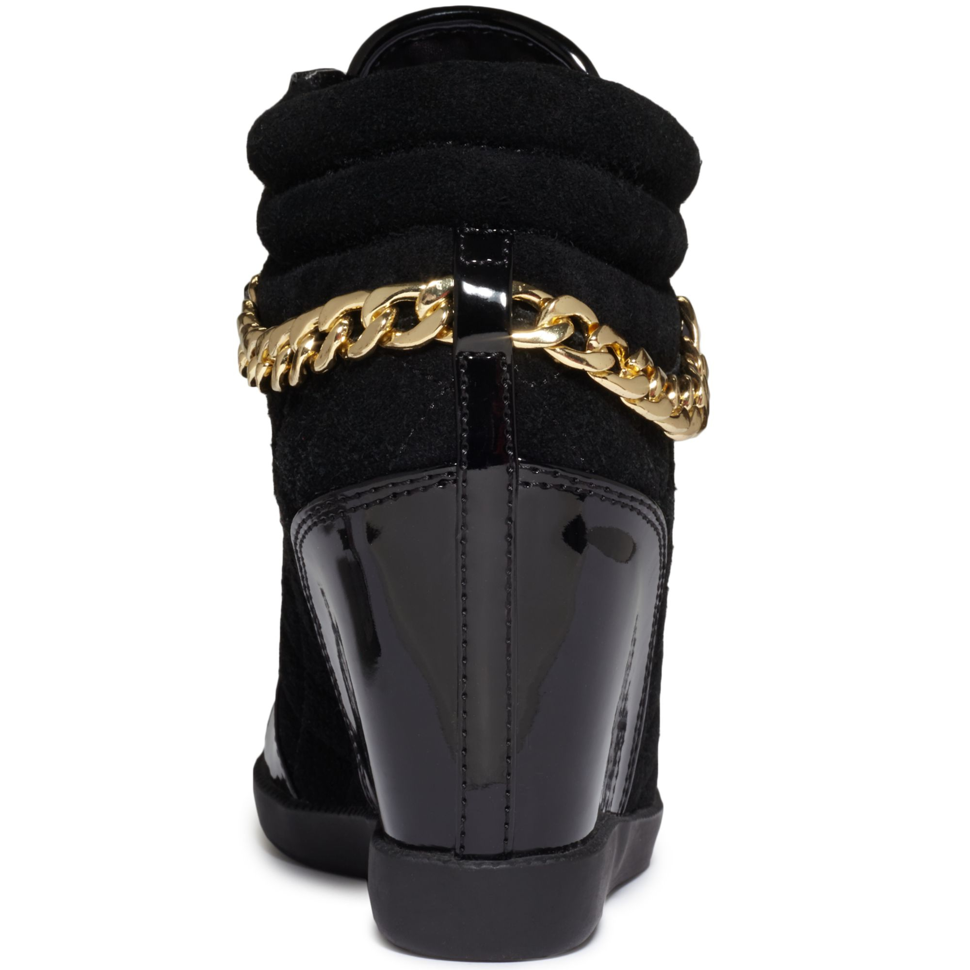 Guess Womens Shoes Hevin Quilted Wedge Sneakers in Black Lyst