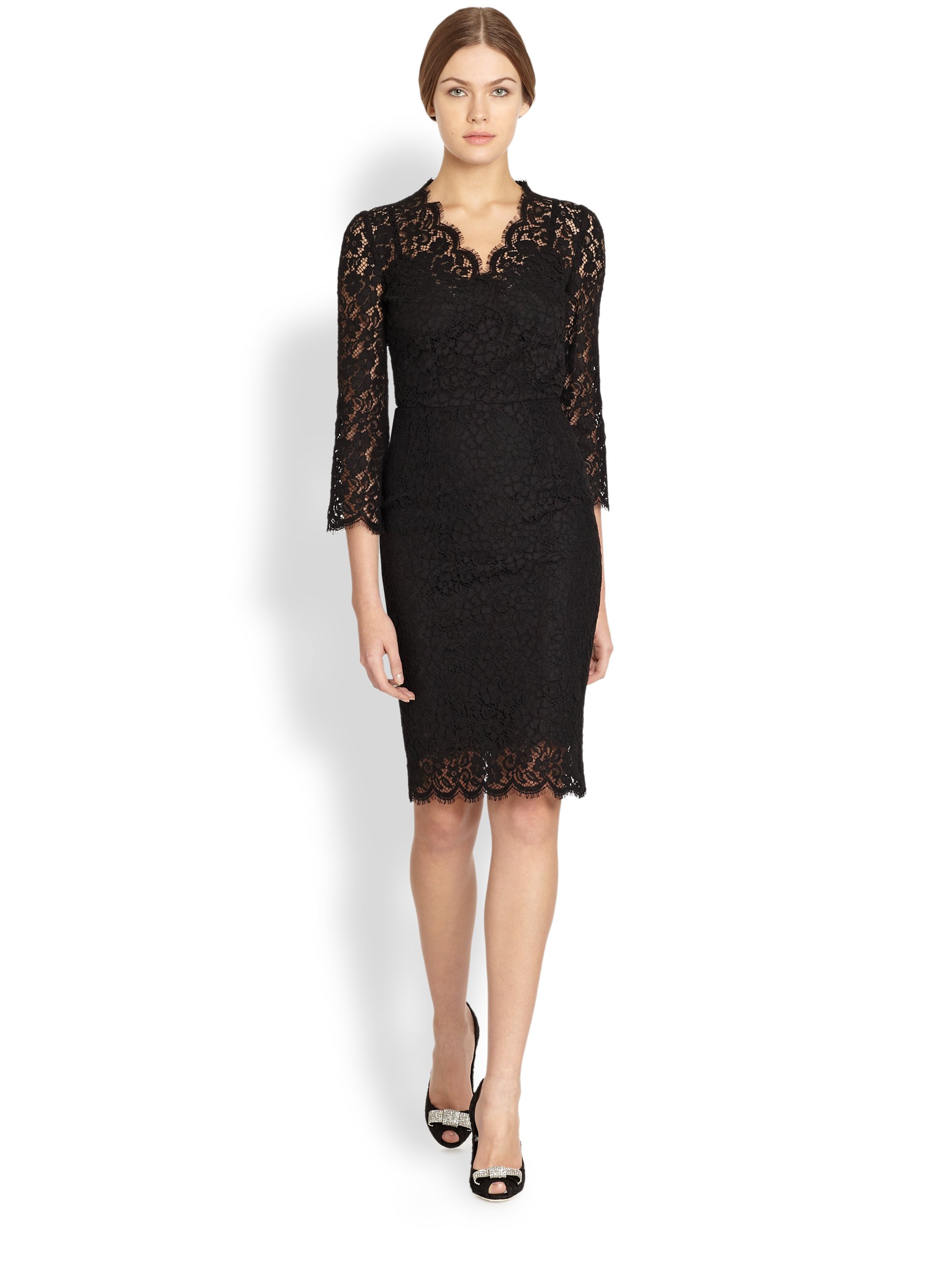 Dolce & Gabbana Lace Dress in Black | Lyst