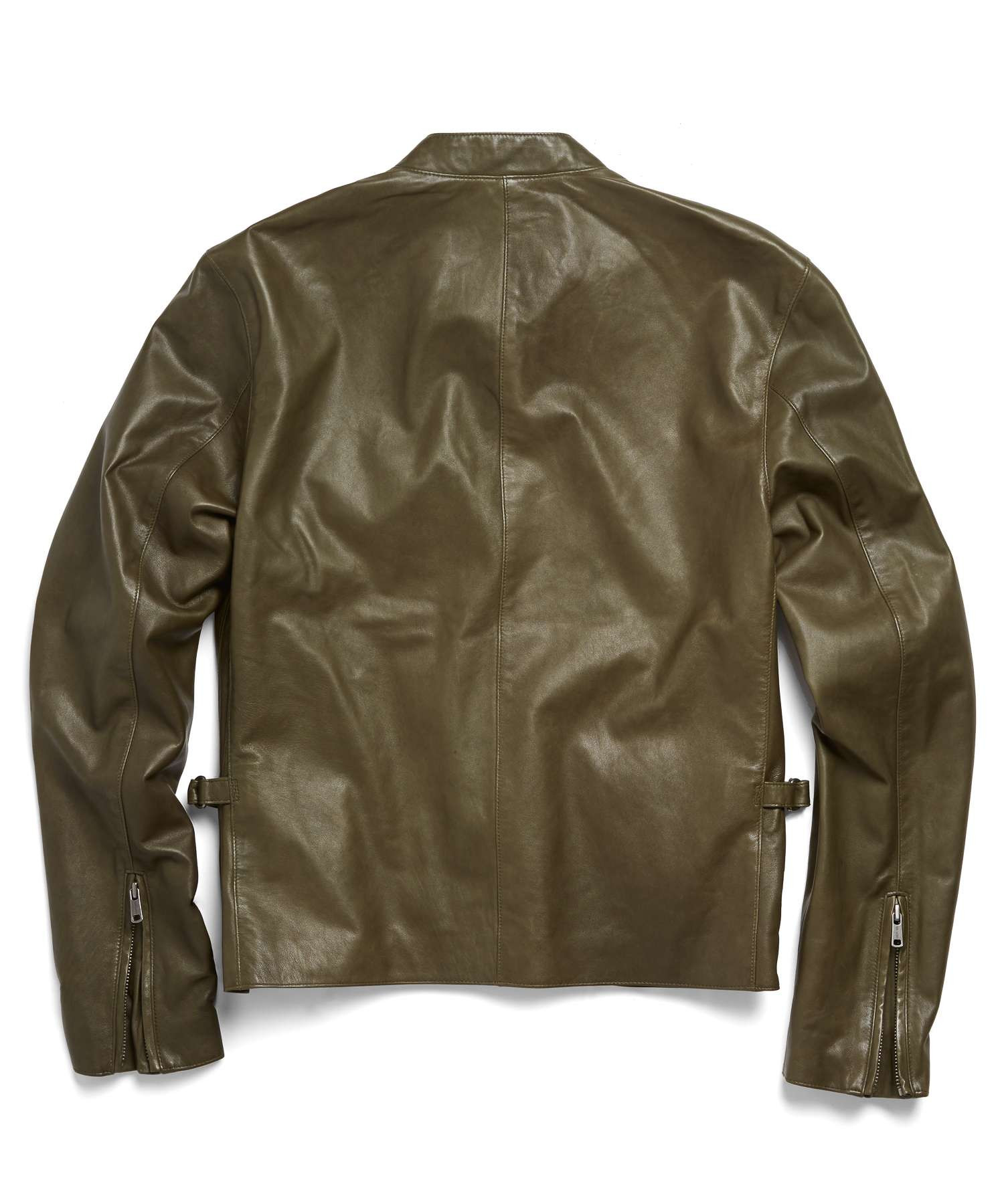 Todd Snyder Leather Cafe Racer Jacket In Olive Green For Men Lyst Gallery