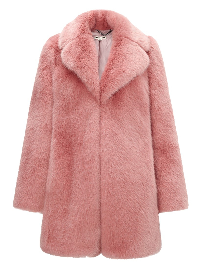 Whistles Kumiko Faux Fur Coat in Pink - Lyst