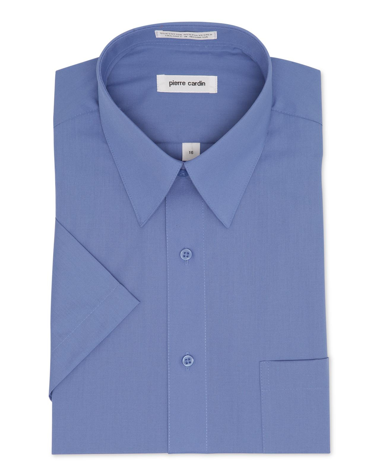 Pierre cardin Short Sleeve Ocean Blue Dress Shirt in Blue for Men | Lyst