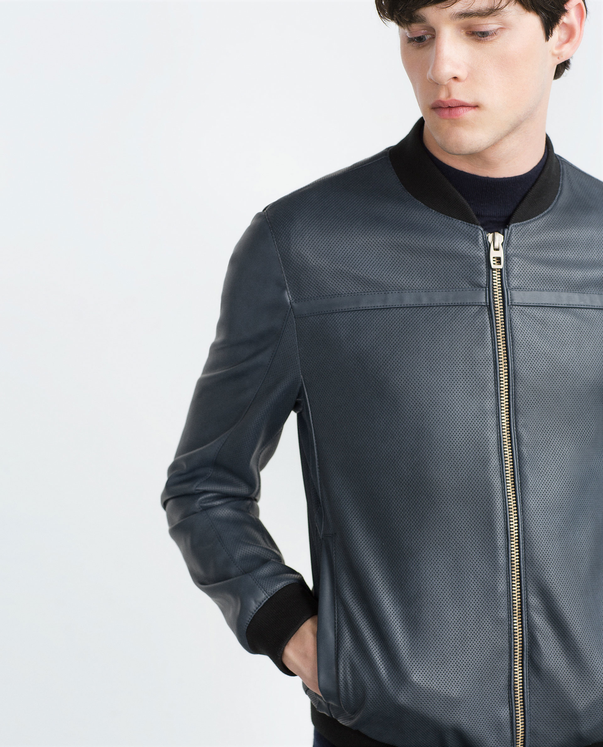 Zara Bomber Jacket in Blue for Men Lyst