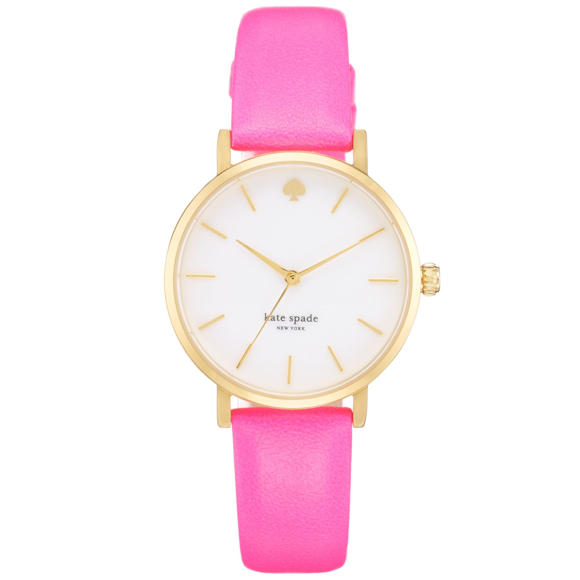 Kate Spade Women'S Metro Bazooka Pink Leather Strap 34Mm 1Yru0180 in