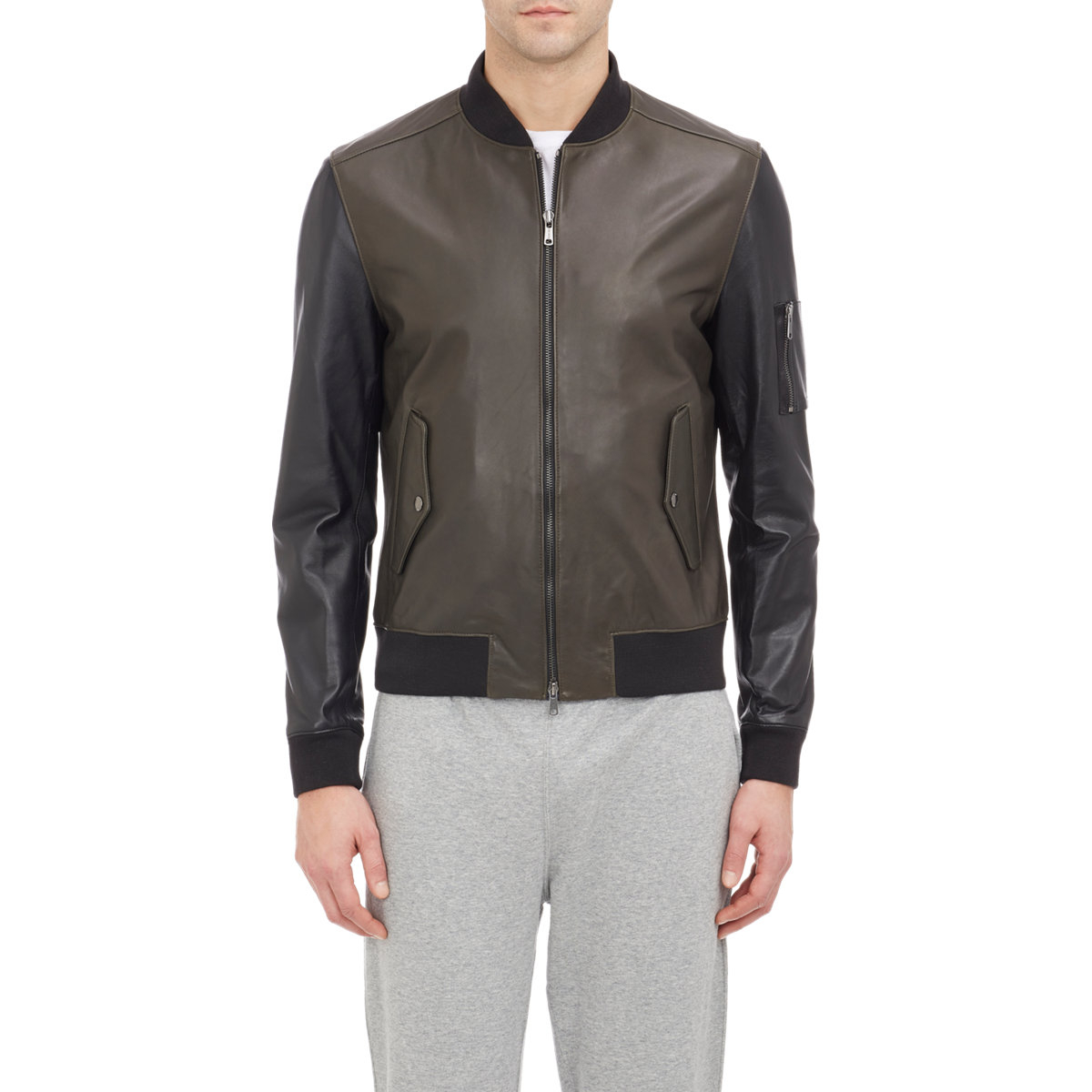 Lyst Todd Snyder Leather Er Jacket In Green For Men Gallery