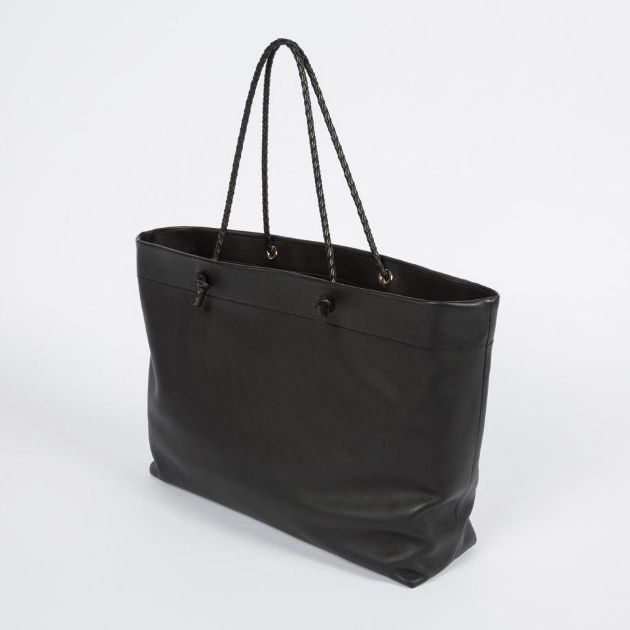 Paul smith Women&#39;s Large Black Leather &#39;paper Bag&#39; Shopper Tote Bag in Black | Lyst