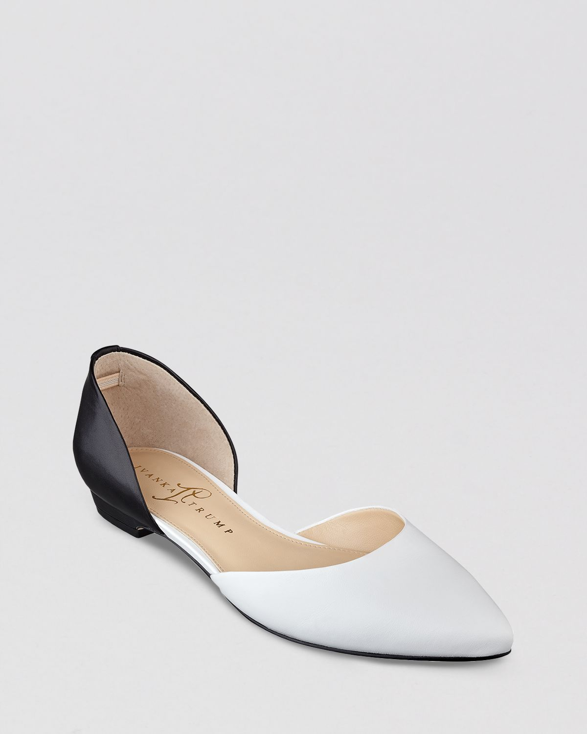 white pointed toe flats with ankle strap