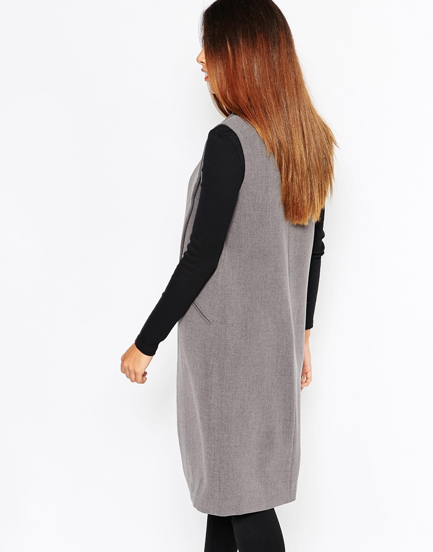 longline sleeveless vest