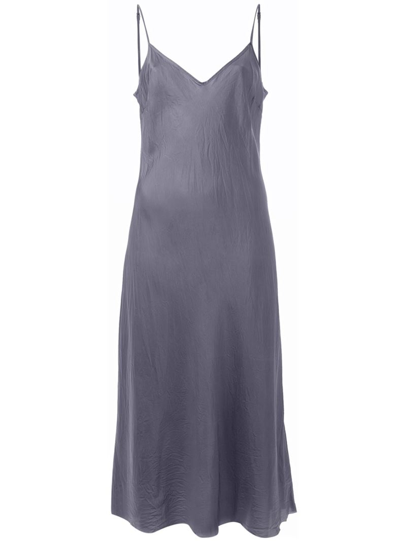 Organic By John Patrick Midi Slip Dress in Grey (Gray) - Lyst
