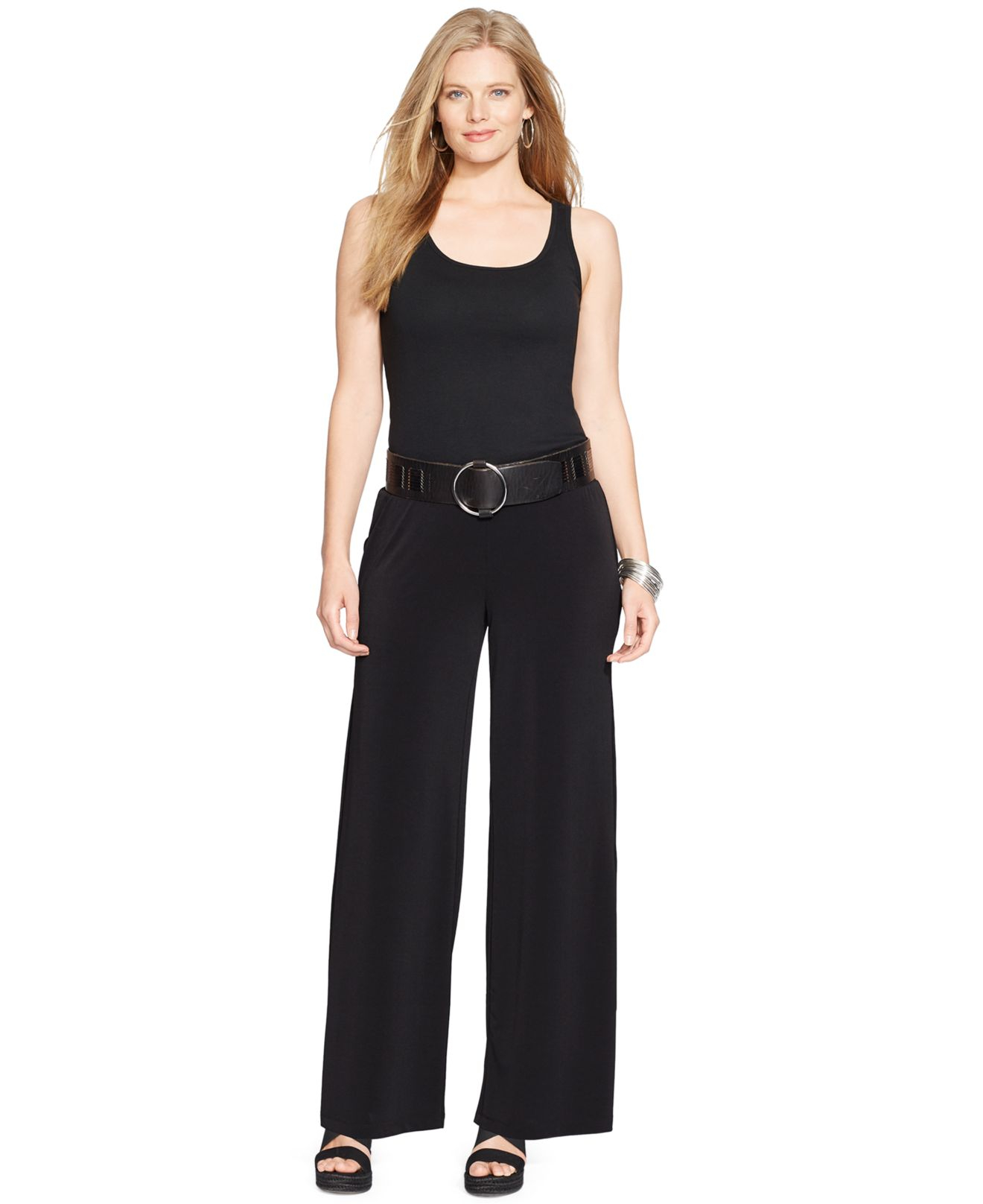 Lauren by ralph lauren Plus Size WideLeg Pants in Black Lyst