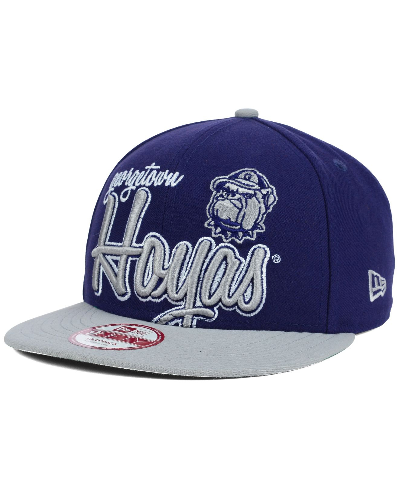 Ktz Georgetown Hoyas Team Script 9fifty Snapback Cap In Navy Gray Blue For Men Lyst