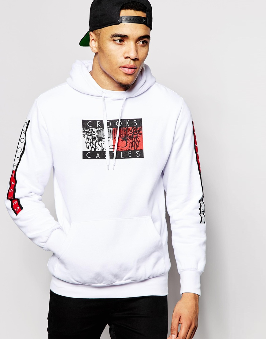 Crooks and Castles Hoodie With Flag Medusa in White for Men | Lyst