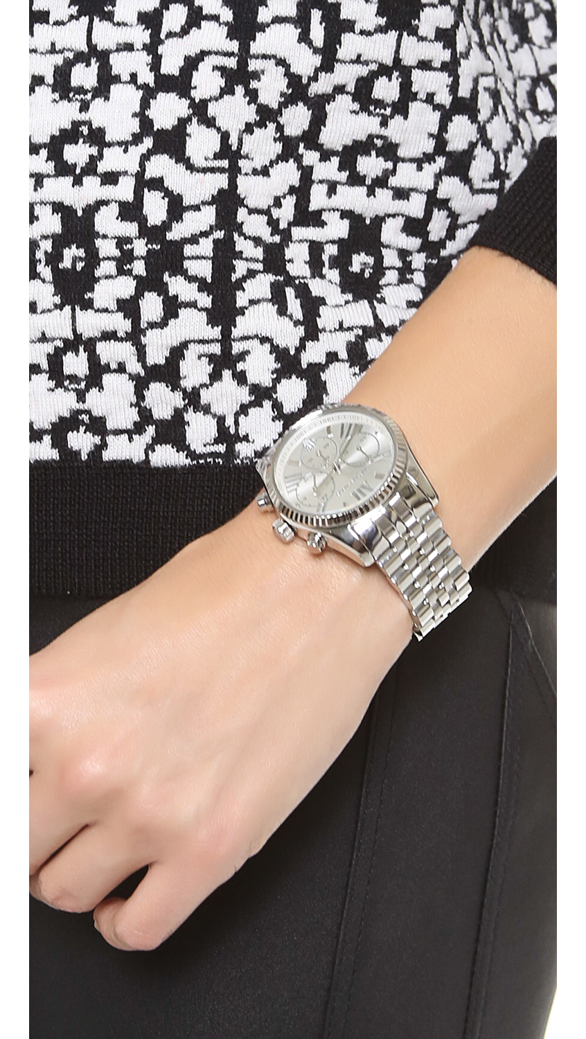 michael kors silver lexington watch