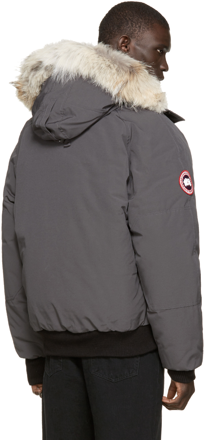 Canada Goose Grey Down & Fur Chilliwack Bomber in Gray for Men Lyst