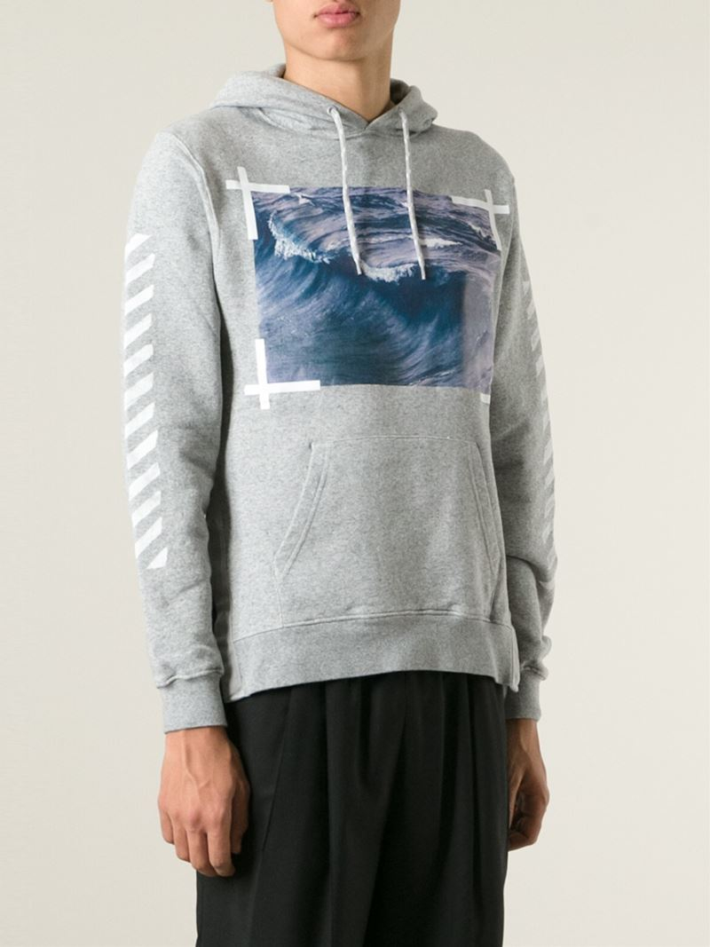 Off white grey hoodie deals