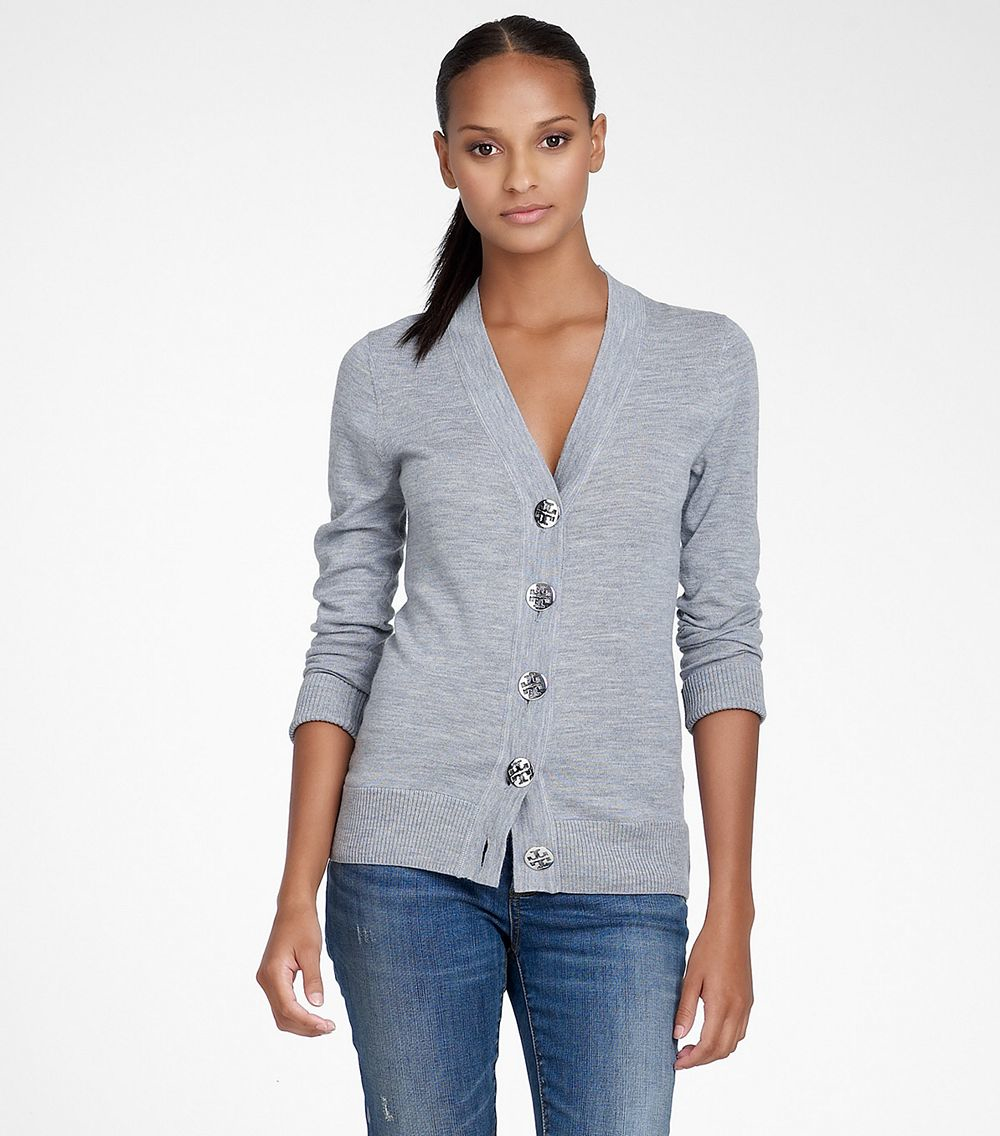 womens grey wool cardigan