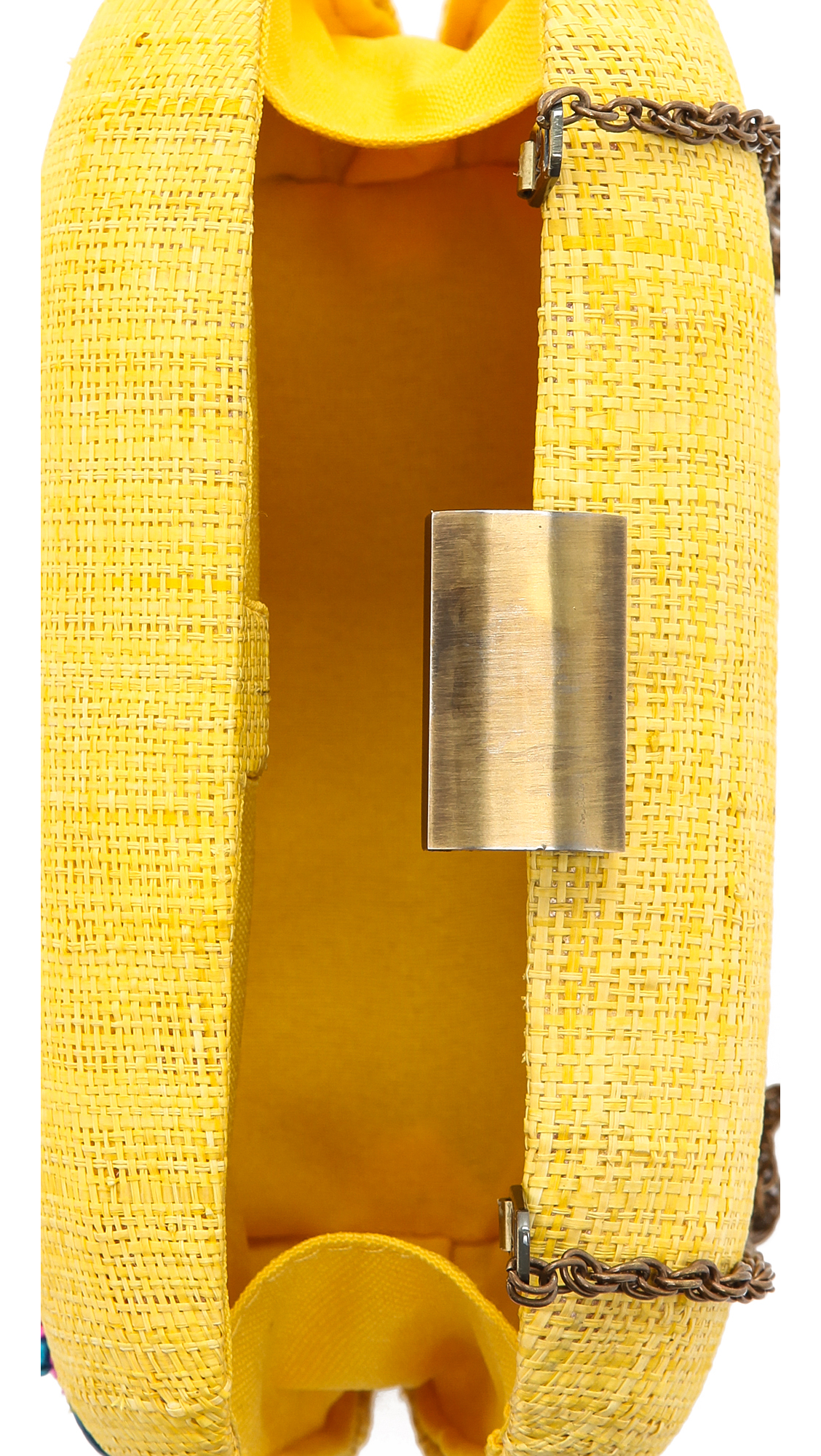 Clutch bag Manoush Yellow in Wicker - 36363956