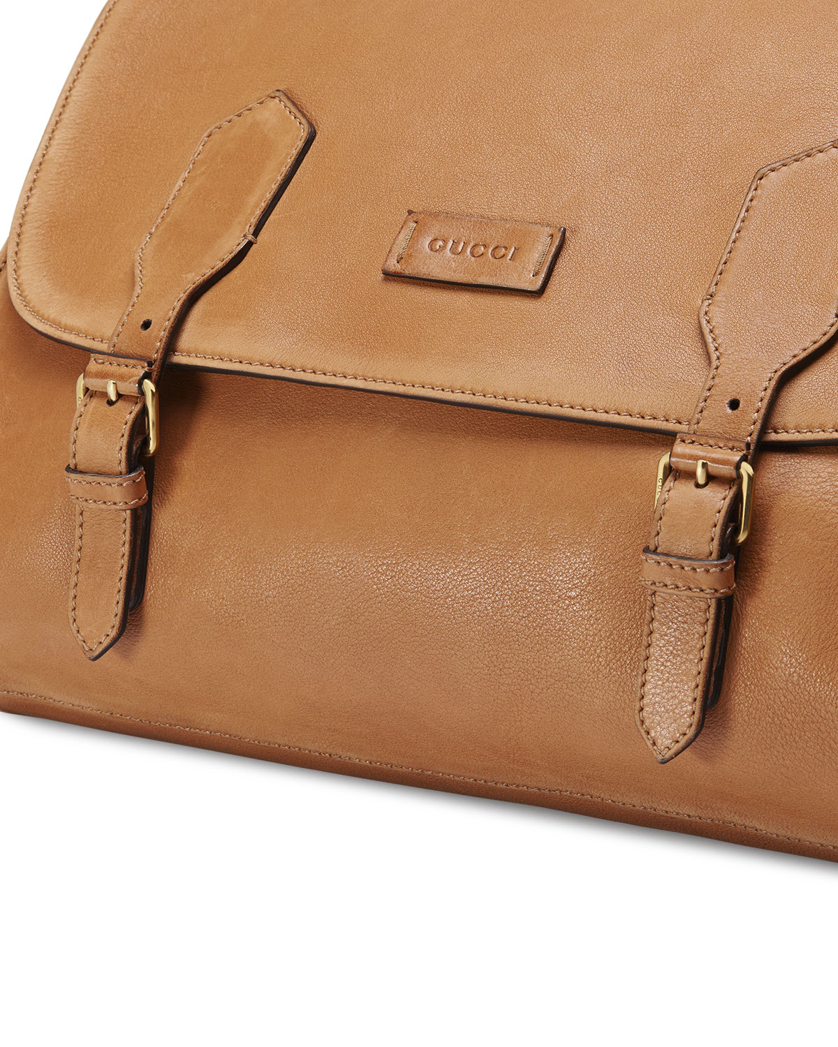 Gucci Men&#39;S Washed Leather Messenger Bag in Brown for Men - Lyst