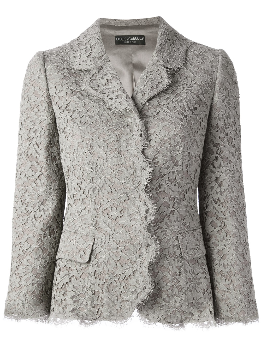 Dolce & Gabbana Floral Lace Blazer in Grey (Gray) - Lyst