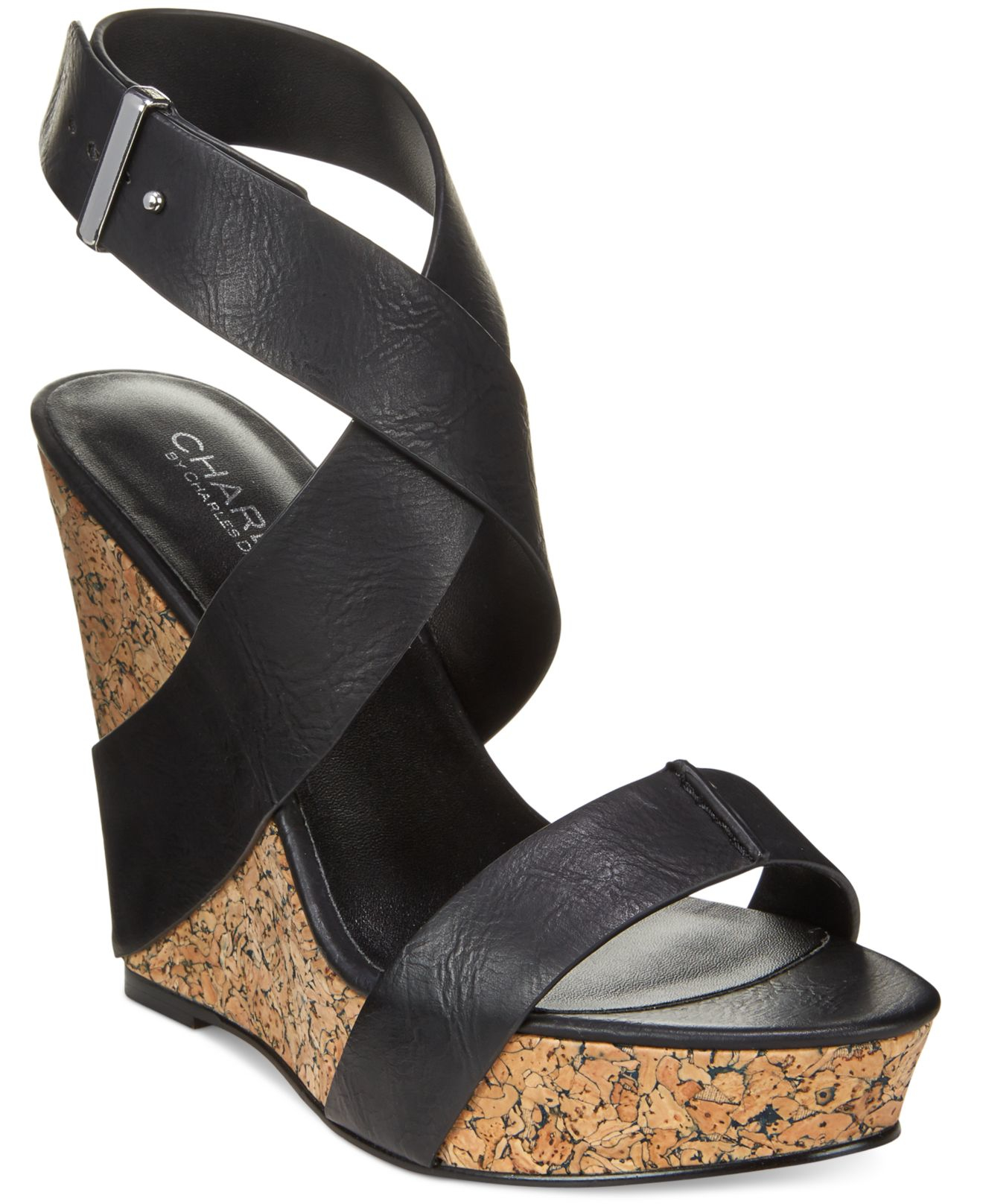 charles david leather slide sandals