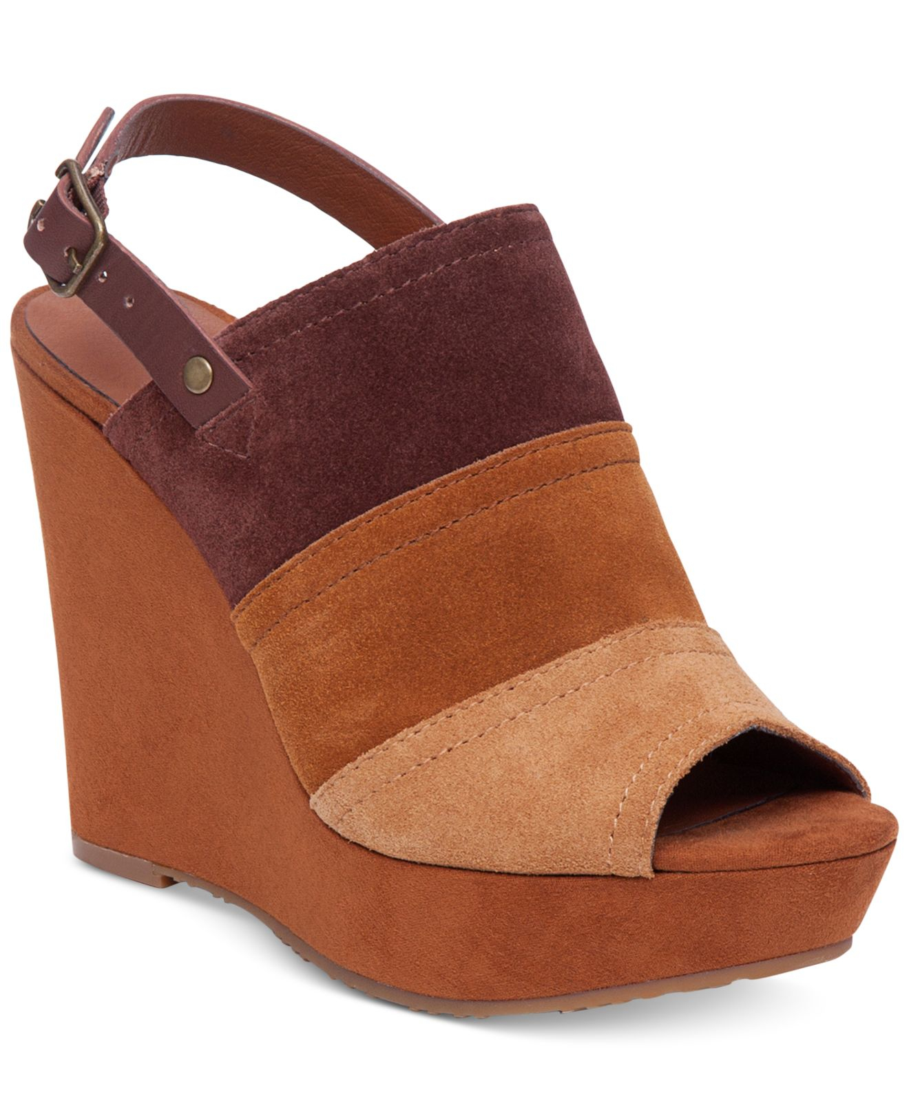 Lucky Brand Women's Frescala Slingback Wedges in Brown - Lyst