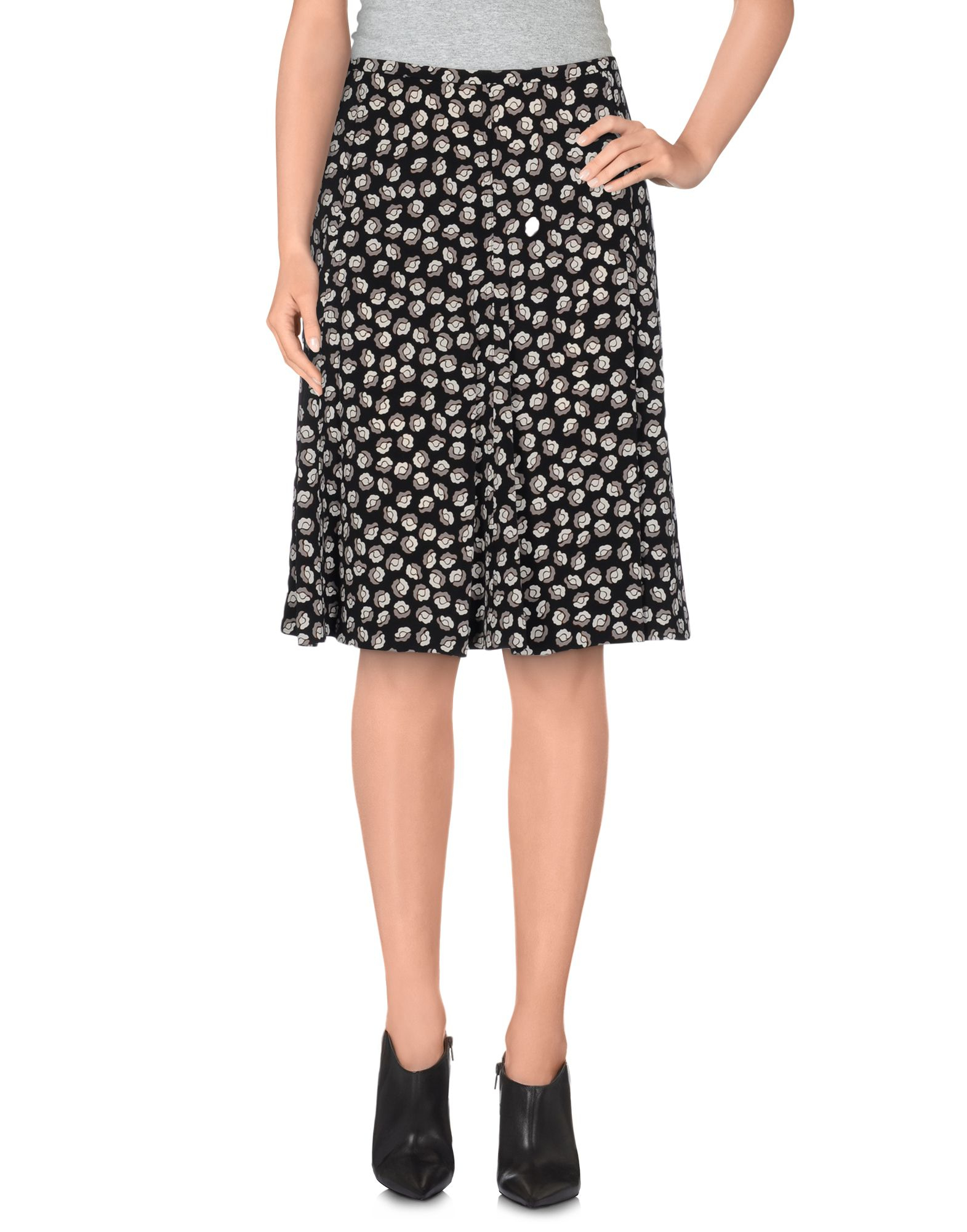 Diane von furstenberg Knee Length Skirt in Black | Lyst