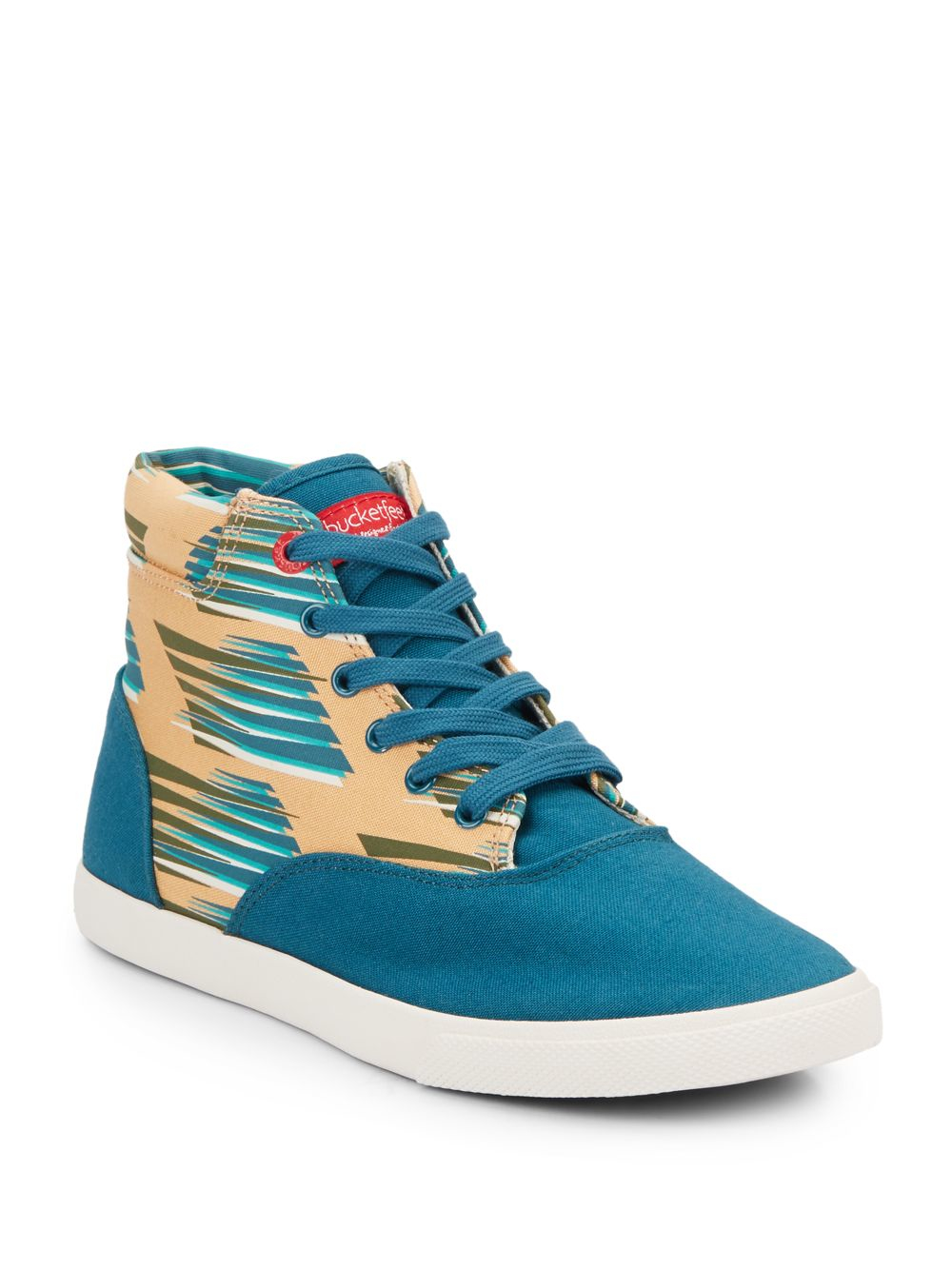 Download Bucketfeet Swopes Canvas Platform Sneakers in Teal (Blue ...