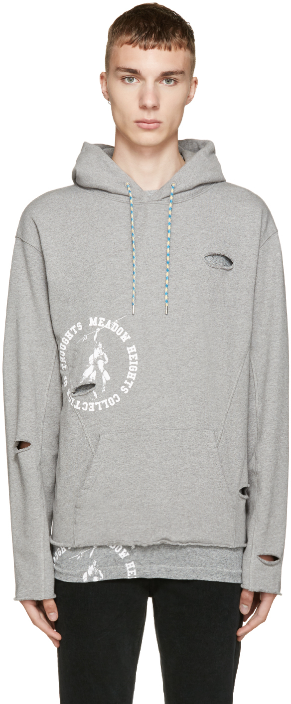 distressed grey hoodie