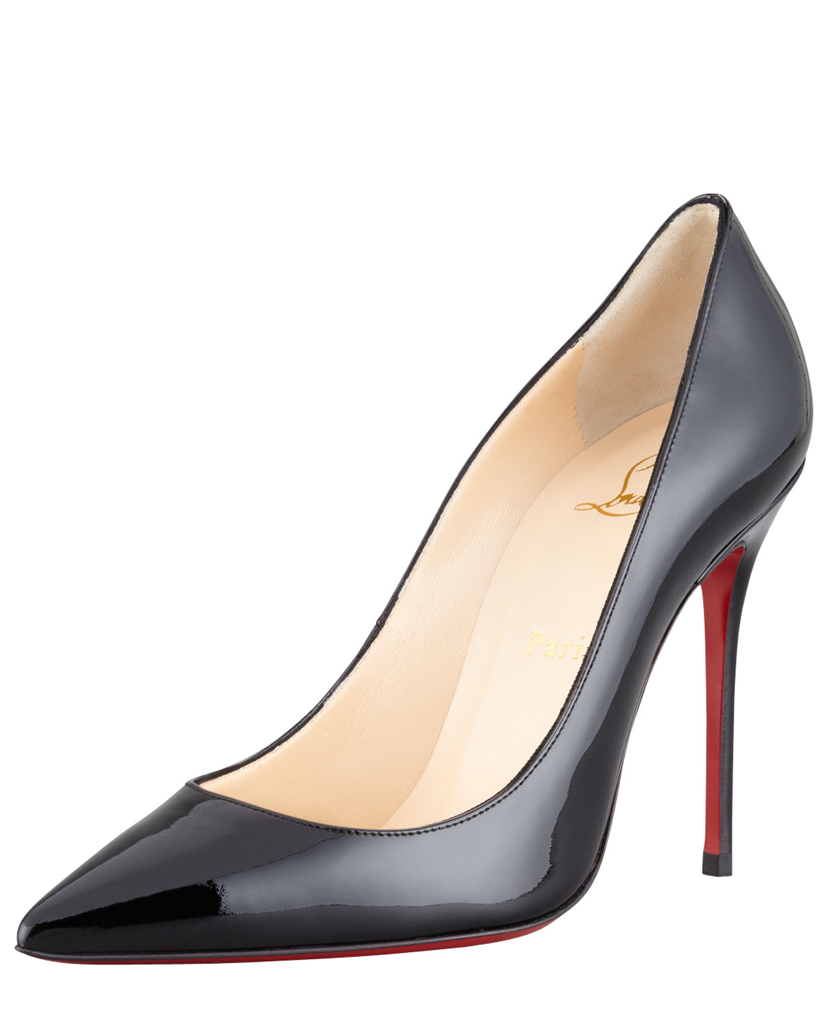 Christian Louboutin Decollete Patent Leather Stiletto Red Sole Pump in ...