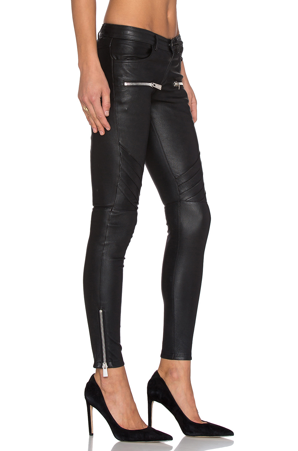 Anine Bing Leather Biker Pants in Black - Lyst