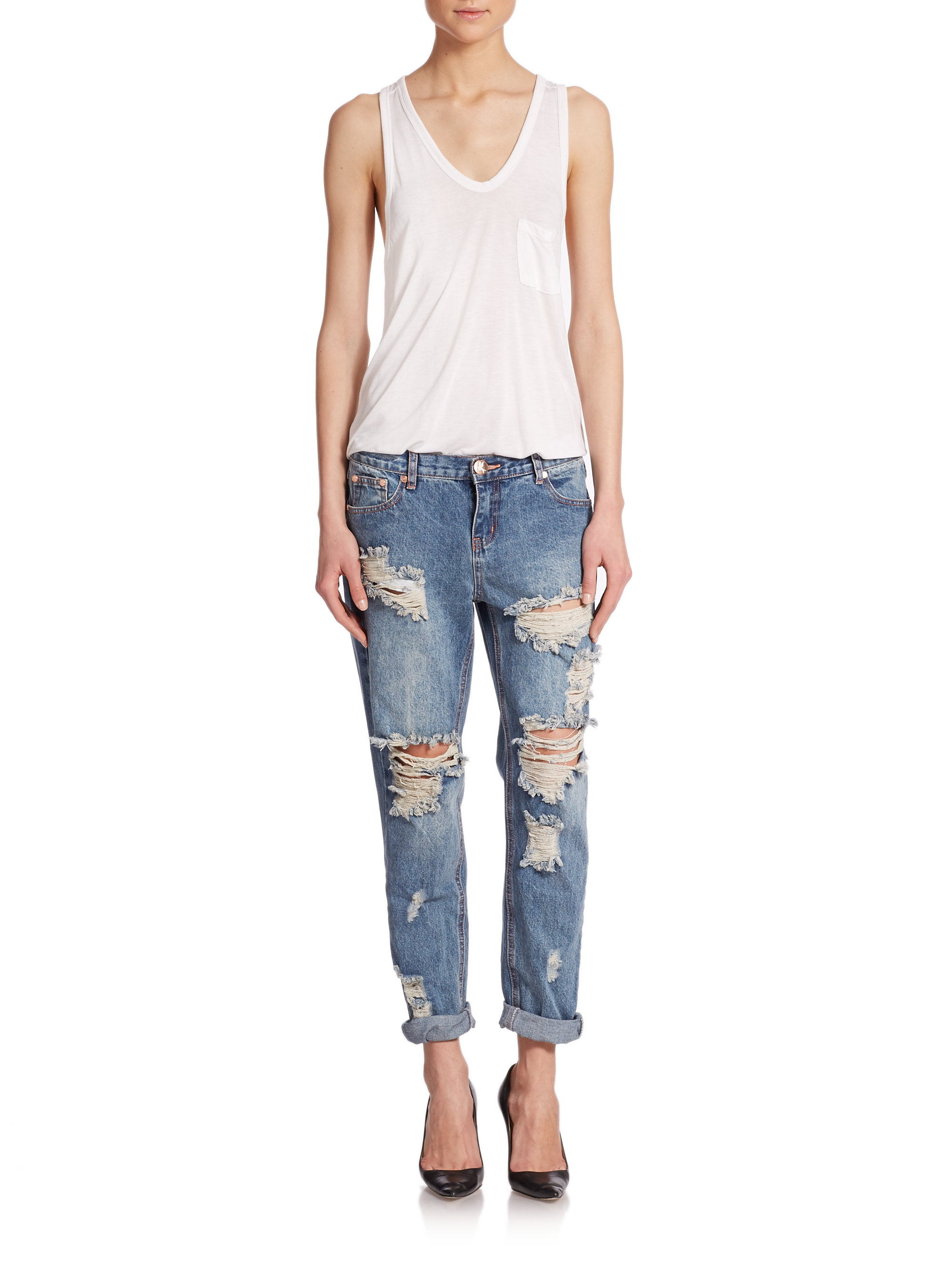 one teaspoon ripped jeans