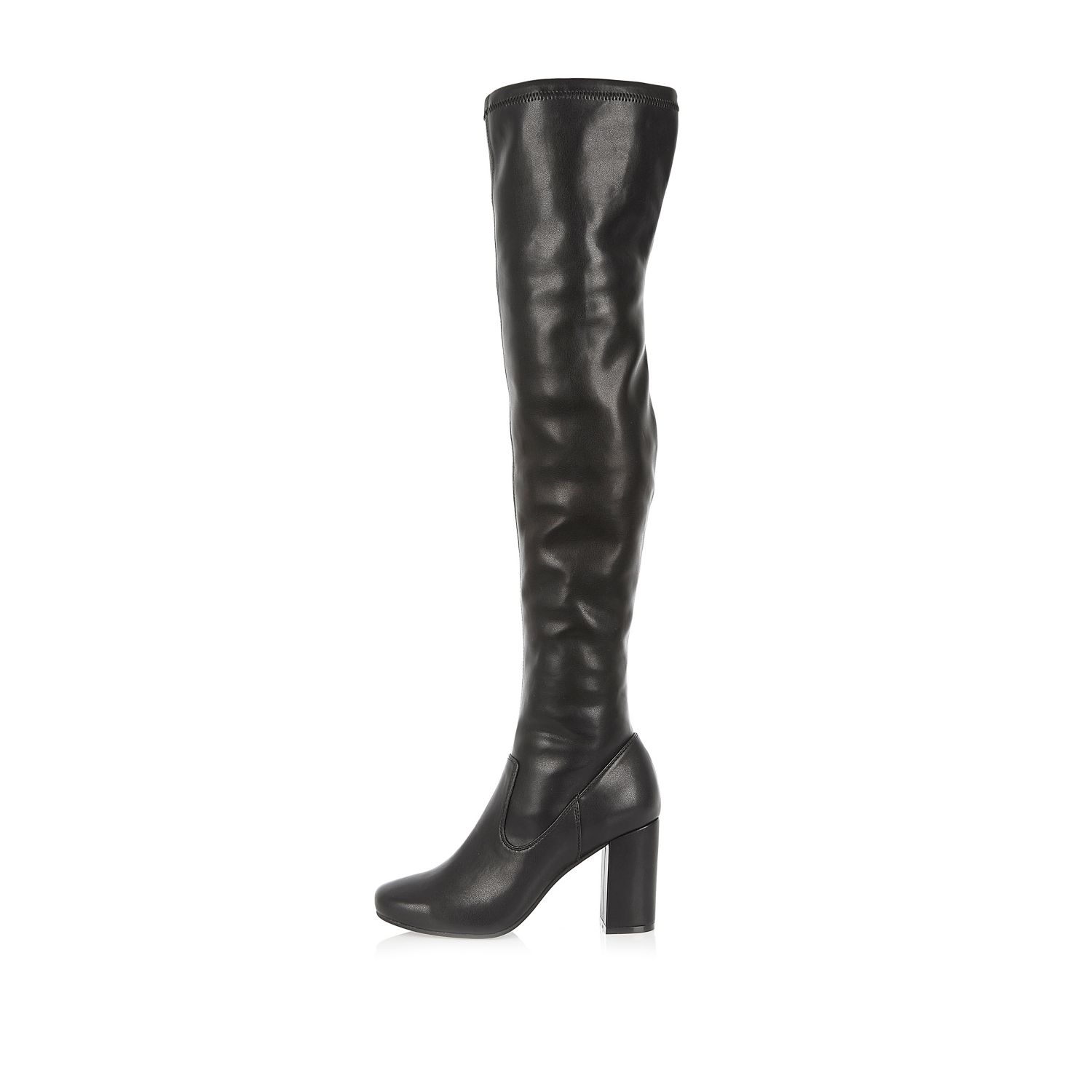 leather look over the knee boots