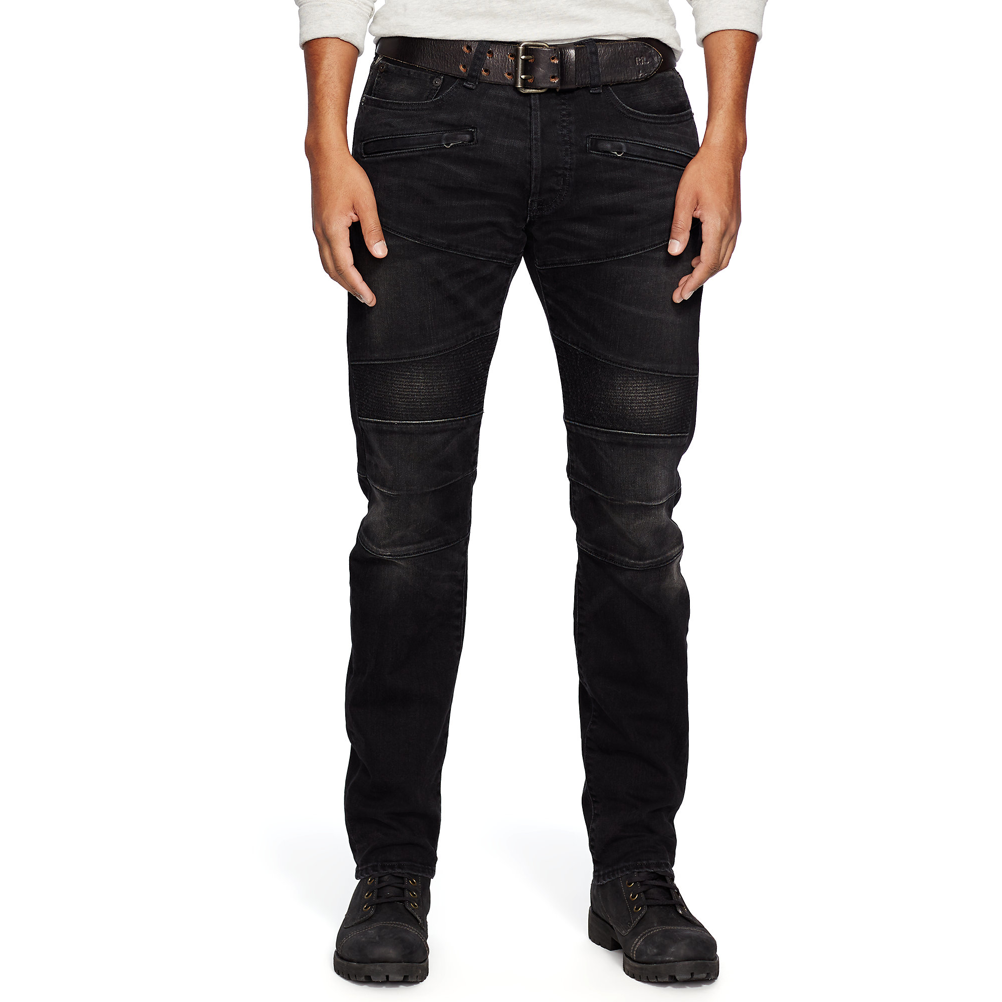 Denim Supply Ralph Lauren Leather Slim Fit Moto Jean In Black For Men Lyst