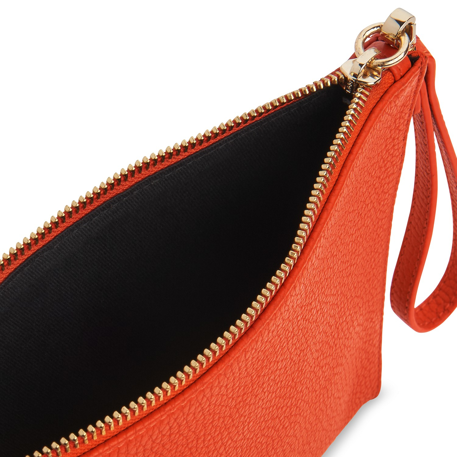 Whistles Leather Clutch Bag In Orange Lyst