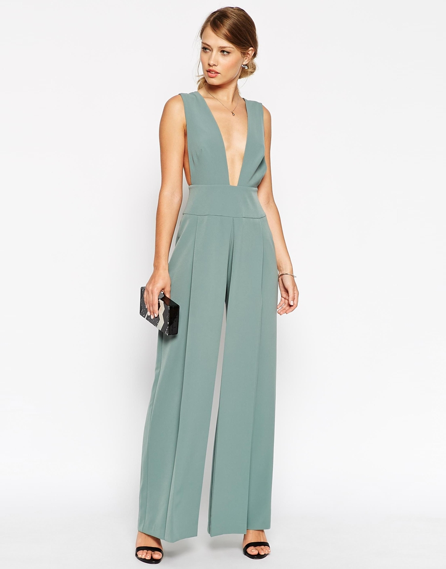green plunge jumpsuit