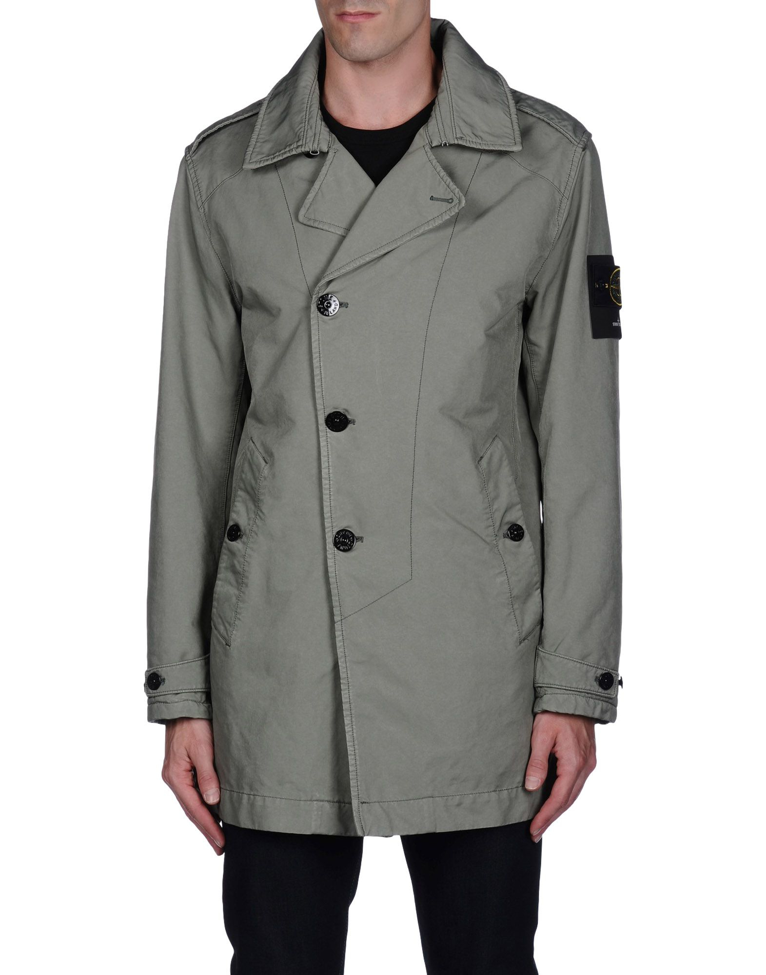 Stone Island Coat in Grey (Green) for Men Lyst