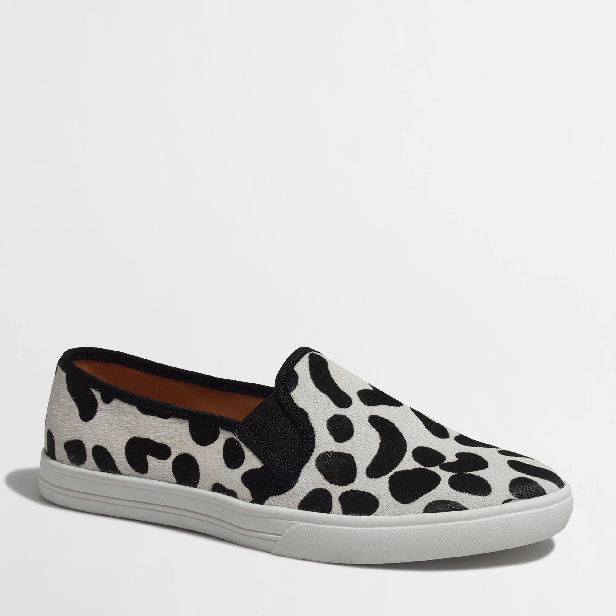 leopard calf hair slip on sneakers