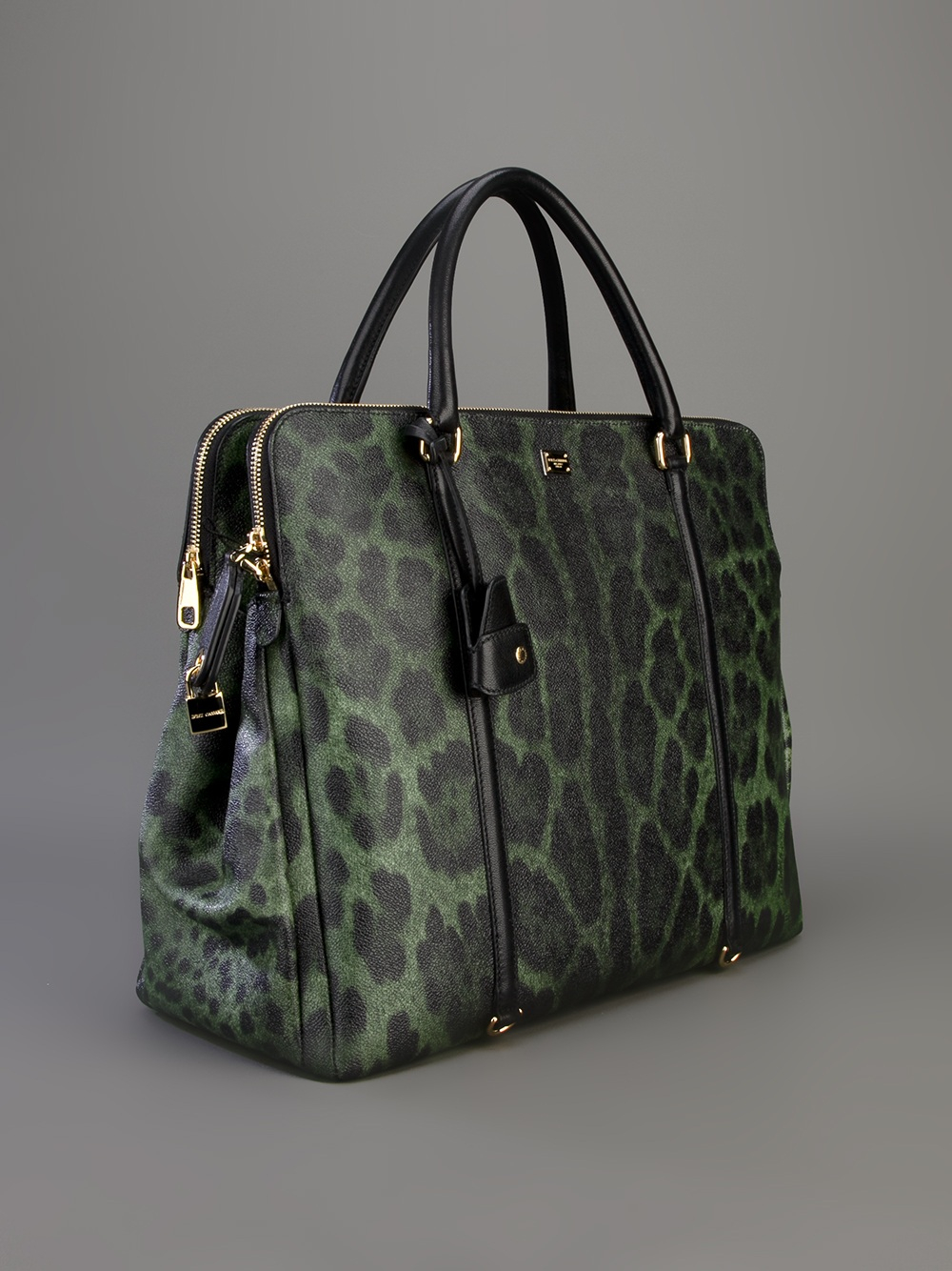 green leopard print bag