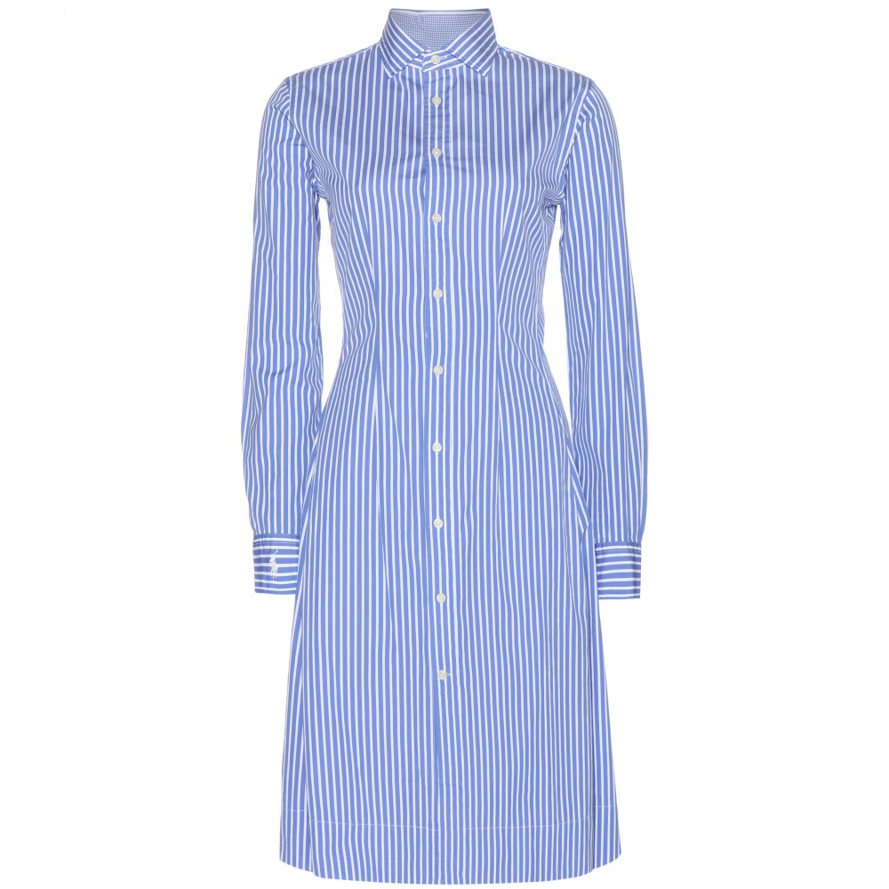 ralph lauren striped cotton shirtdress