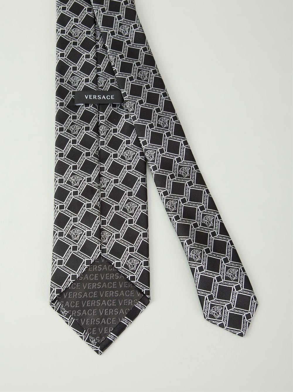 Versace Medusa Diamond Tie in Black for Men Lyst