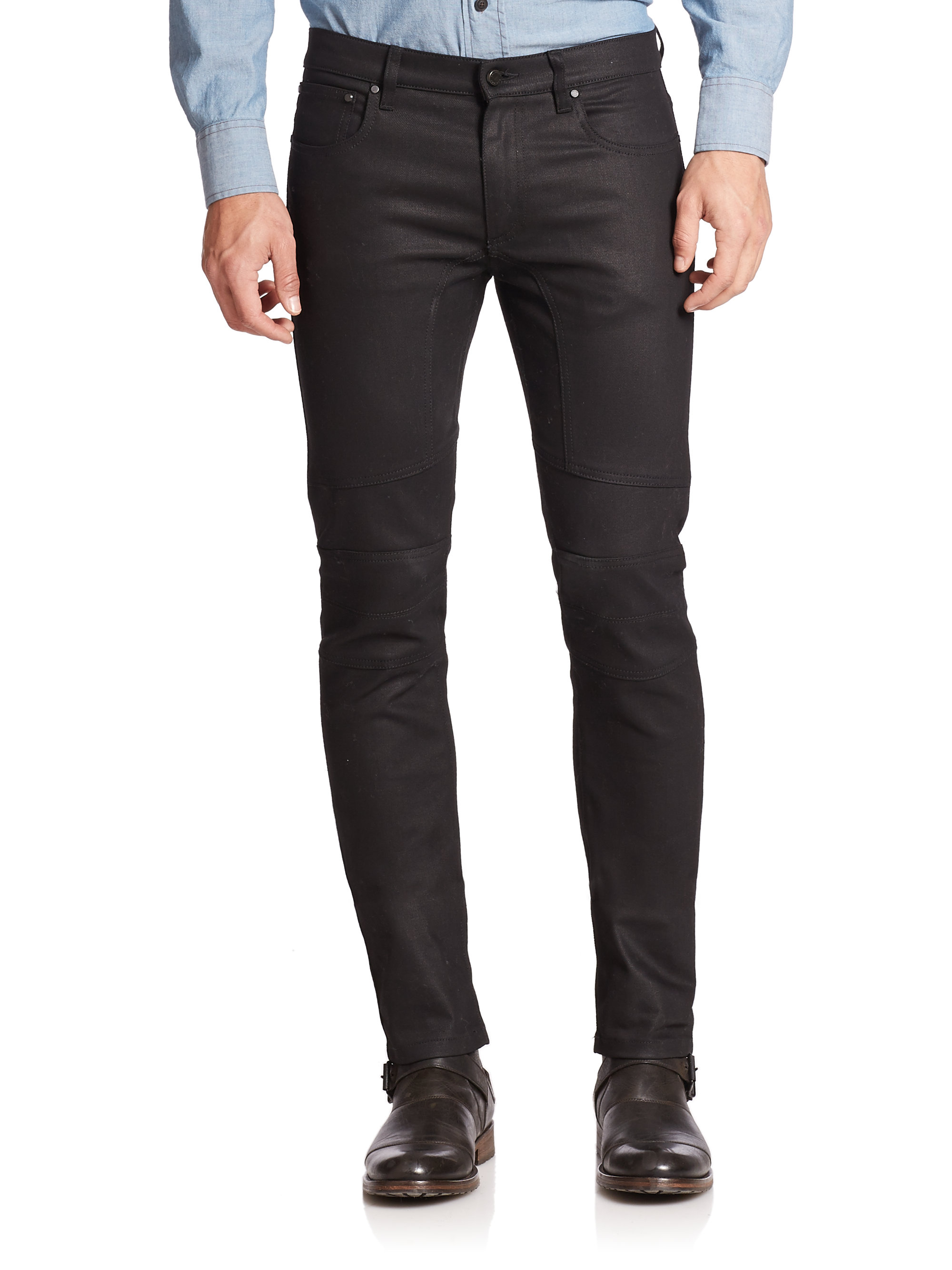 Belstaff Denim Slim-fit Moto Jeans in Black for Men - Lyst