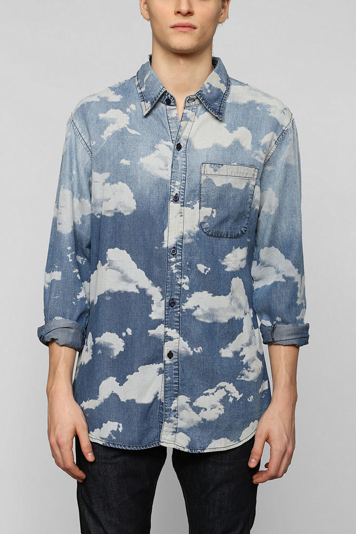 Urban Outfitters Insted We Smile Cloud Denim Buttondown Shirt in Blue for  Men | Lyst