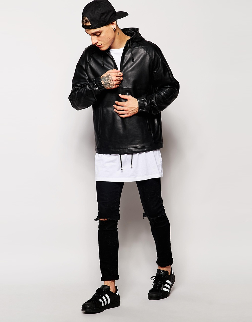 leather pullover jacket