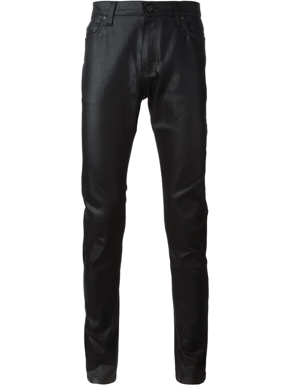 Naked & Famous Waxed Finish Jeans in Black for Men | Lyst