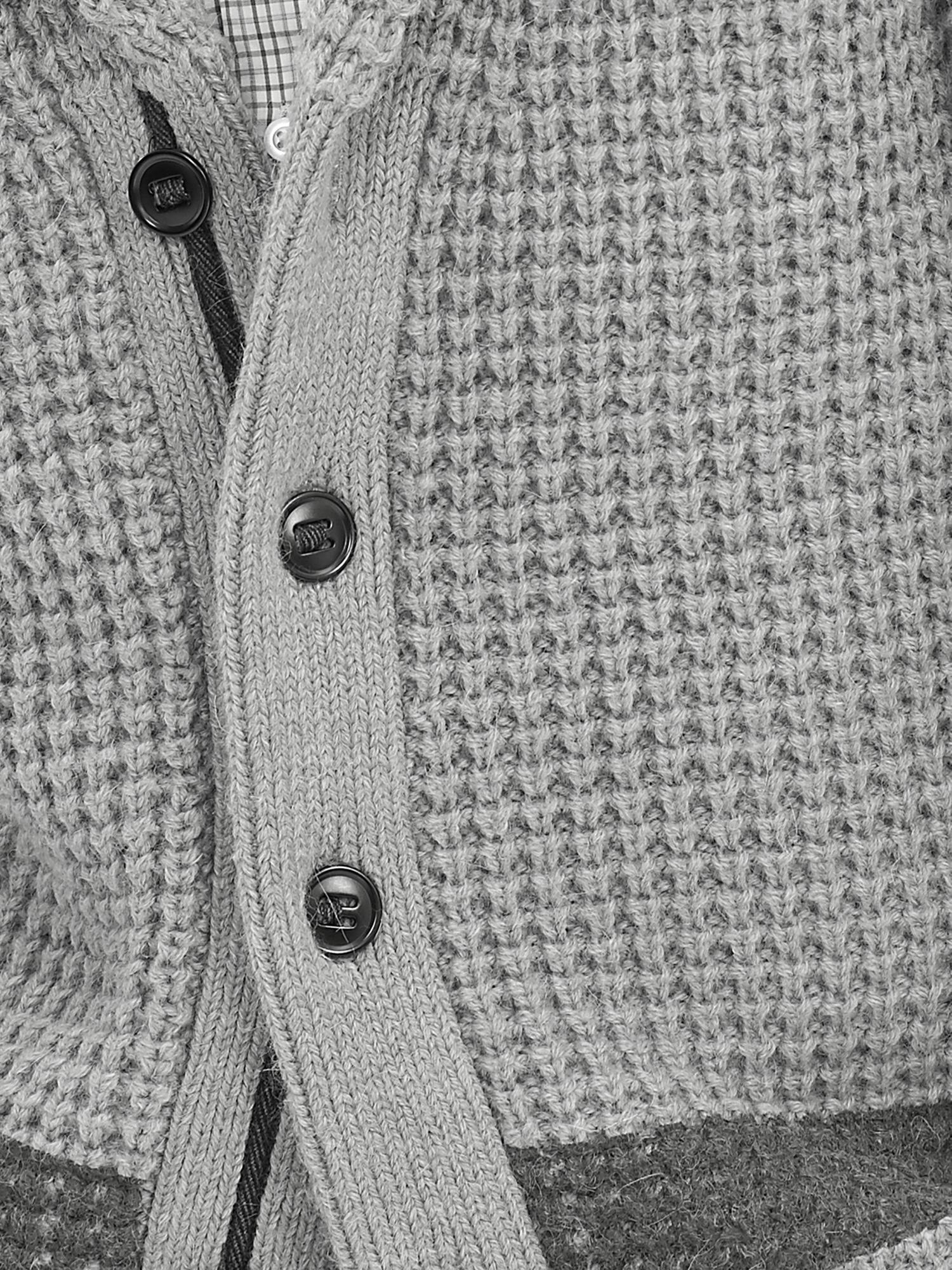 waffle knit cardigan mens