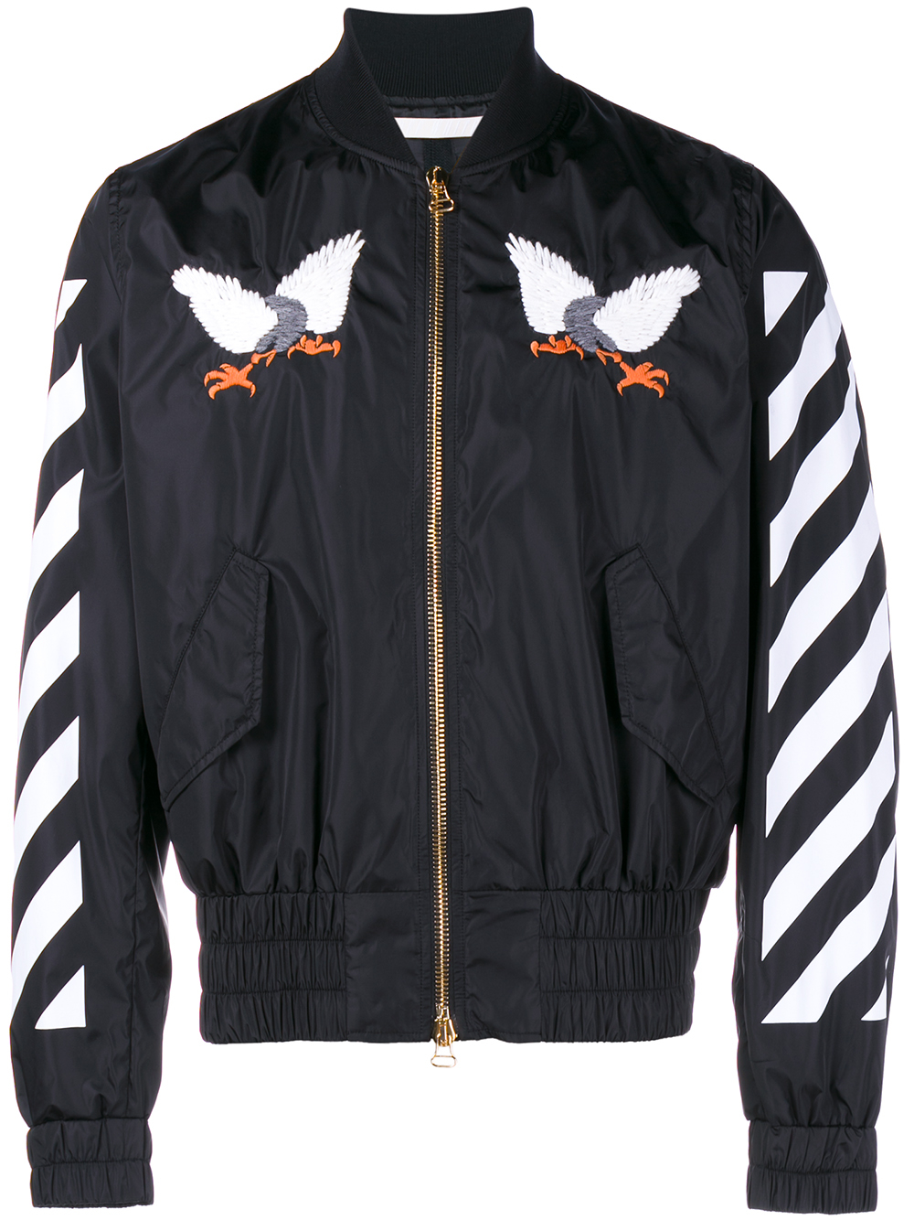 Off-White c/o Virgil Abloh Cotton Eagle-Embroidered Bomber Jacket in Black  for Men | Lyst