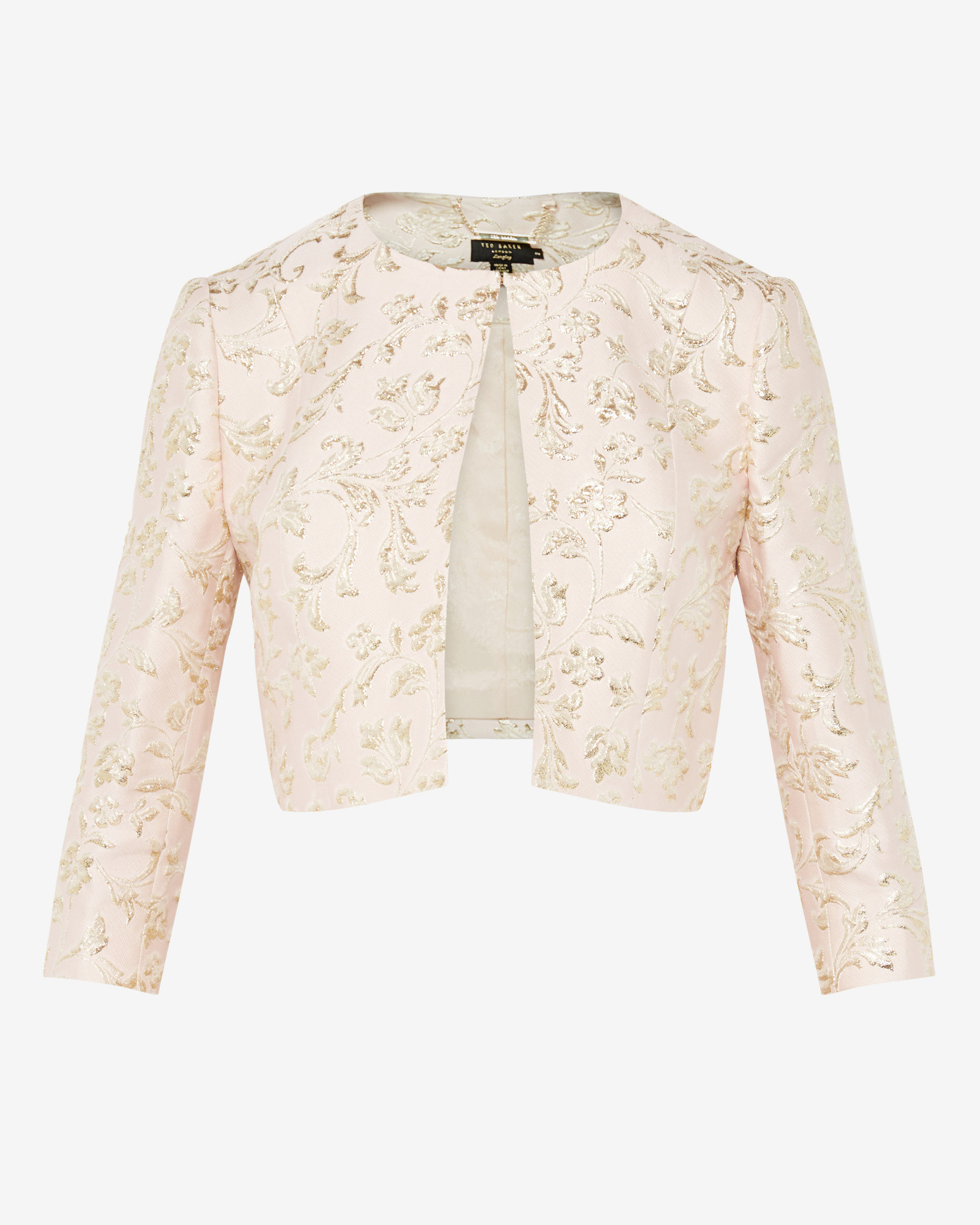 Ted Baker Floral Metallic Jacquard Jacket in Pink - Lyst