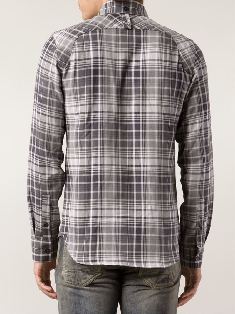 Denham Plaid Shirt In Gray For Men Lyst 7190