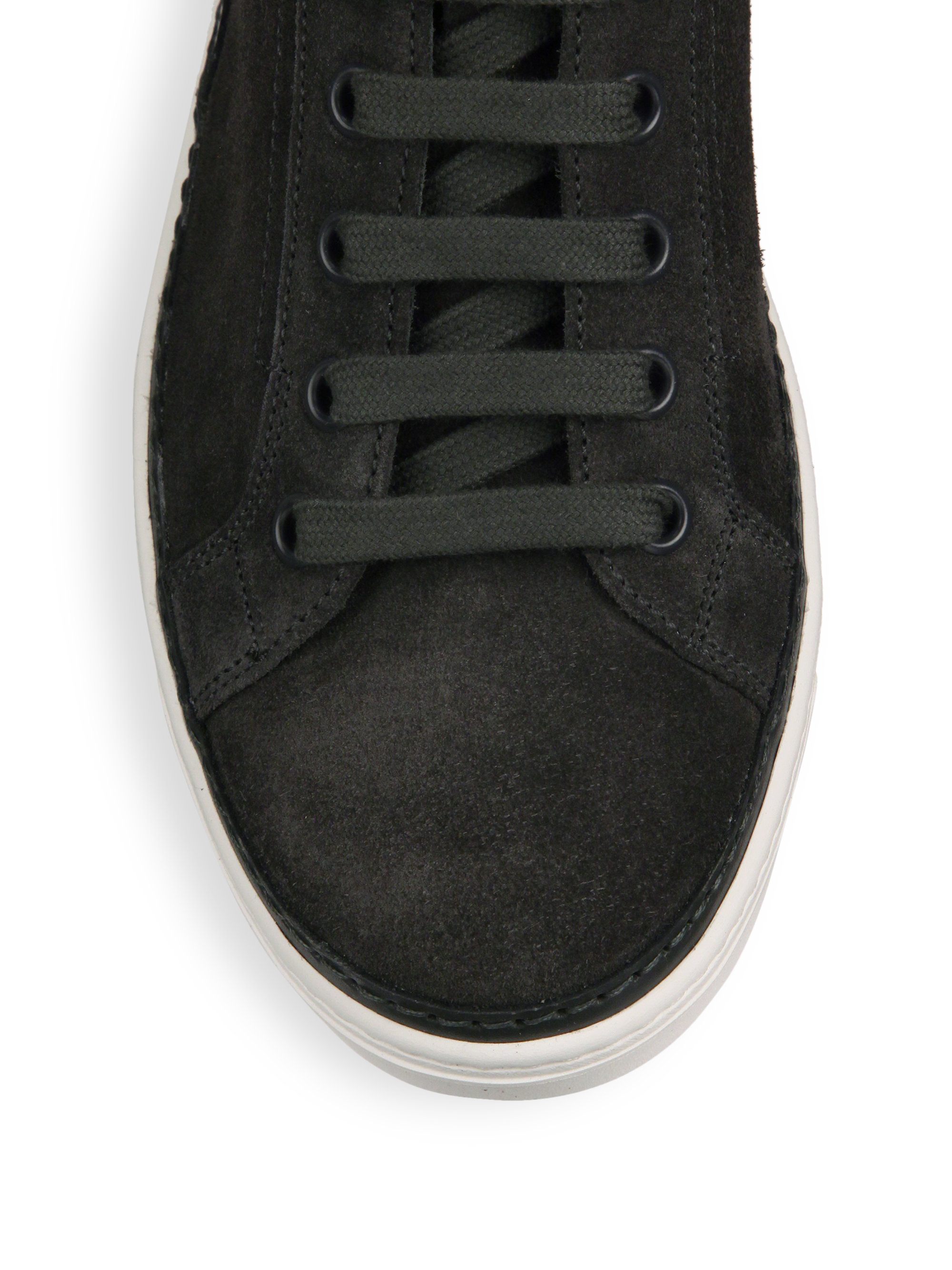 prada grey suede trainers